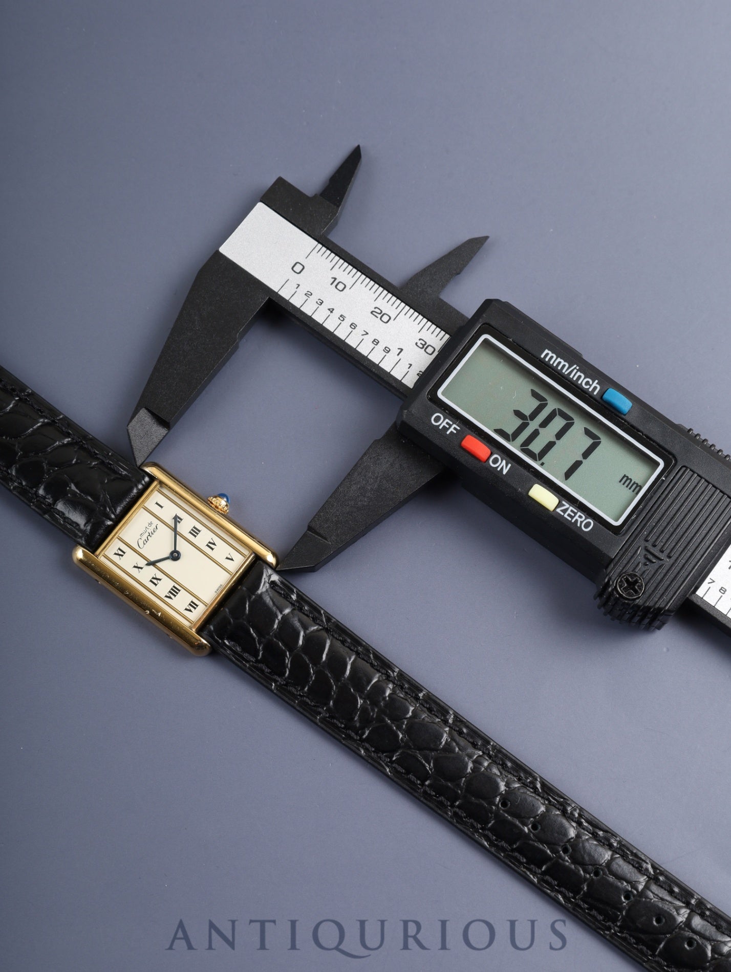 カルティエ マストタンク LM 590005 クォーツ Cal.90 SV925 革 純正ピンバックル(GP)ストレートローマン文字盤(SWISS表記) 箱 冊子 保証書(1989年)オーバーホール済み