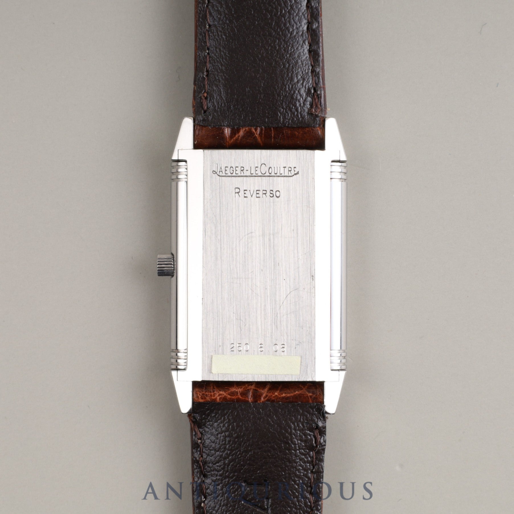 ジャガー・ルクルト レベルソクラシック 250.8.08 クォーツ Cal.608 SS 革 純正尾錠(SS)シルバー文字盤 ※裏彫りあり