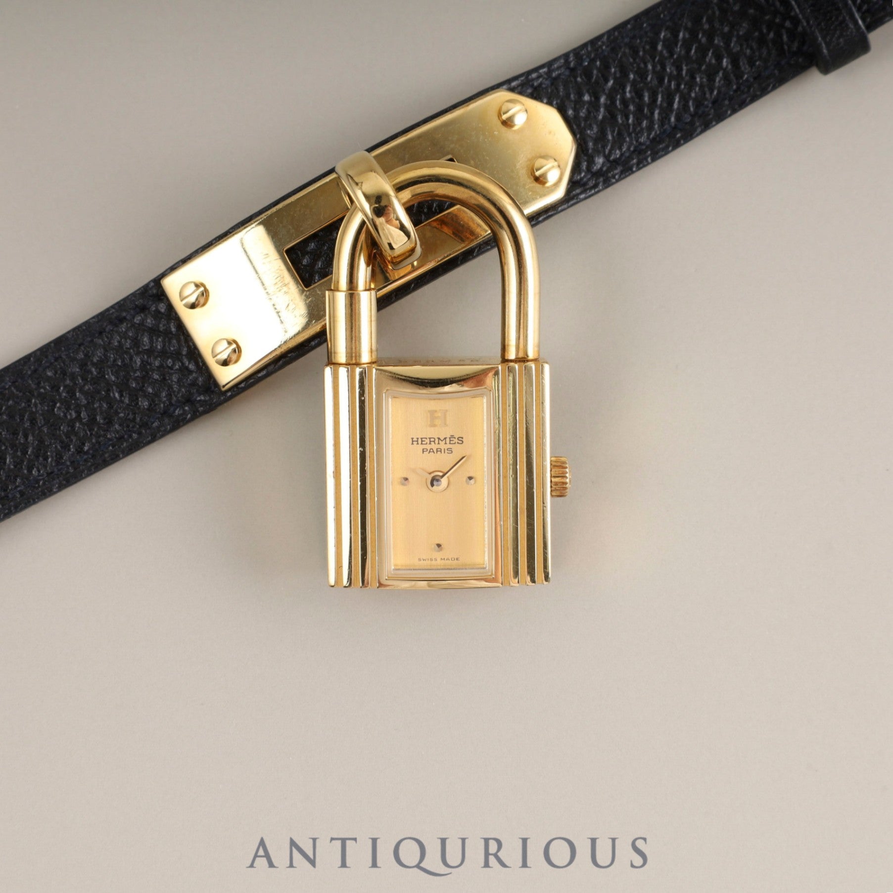 エルメス ケリーウォッチ KE1201470 クォーツ Cal.100.106 GP 純正革ベルト(◯Z刻印:1996年)純正尾錠(GP) シャンパン文字盤 箱 保証書(1997年) オーバーホール済み