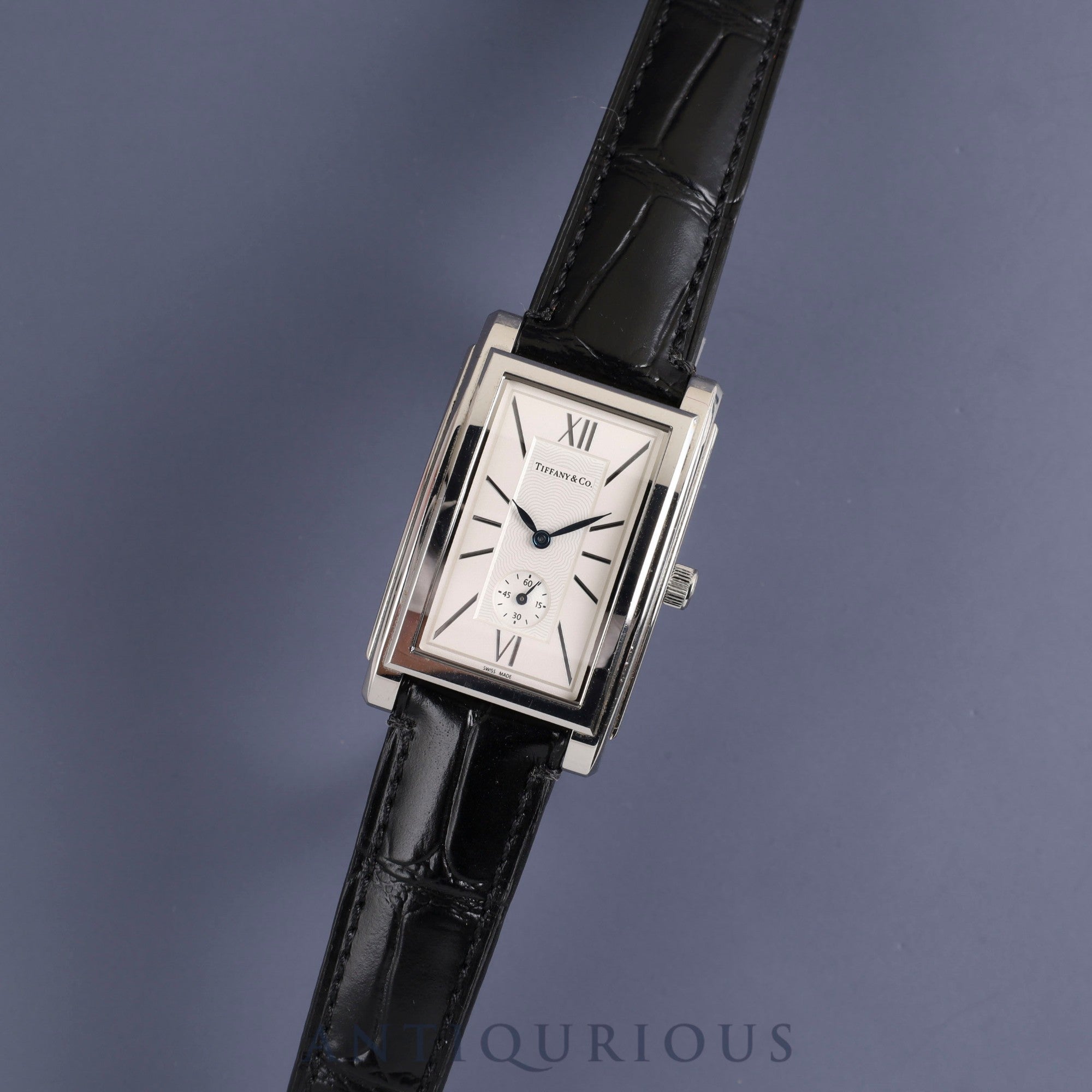 ティファニー グランドスモールセコンド Z0030.13.10A21A40A クォーツ Cal.980.163 SS 革 純正尾錠(SS)ホワイト文字盤 箱 保証書(2018年) オーバーホール済み