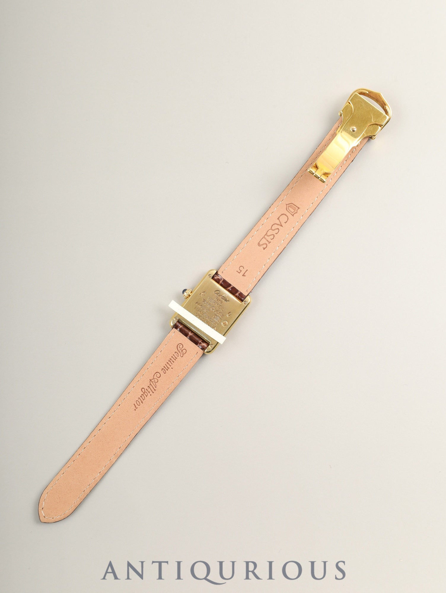 Cartier Must Tank SM 5057001 Quartz Cal.057 SV925 Leather Genuine D-Buckle (GP) Ivory Roman Dial (SWISS marking) Warranty (1989) Overhauled