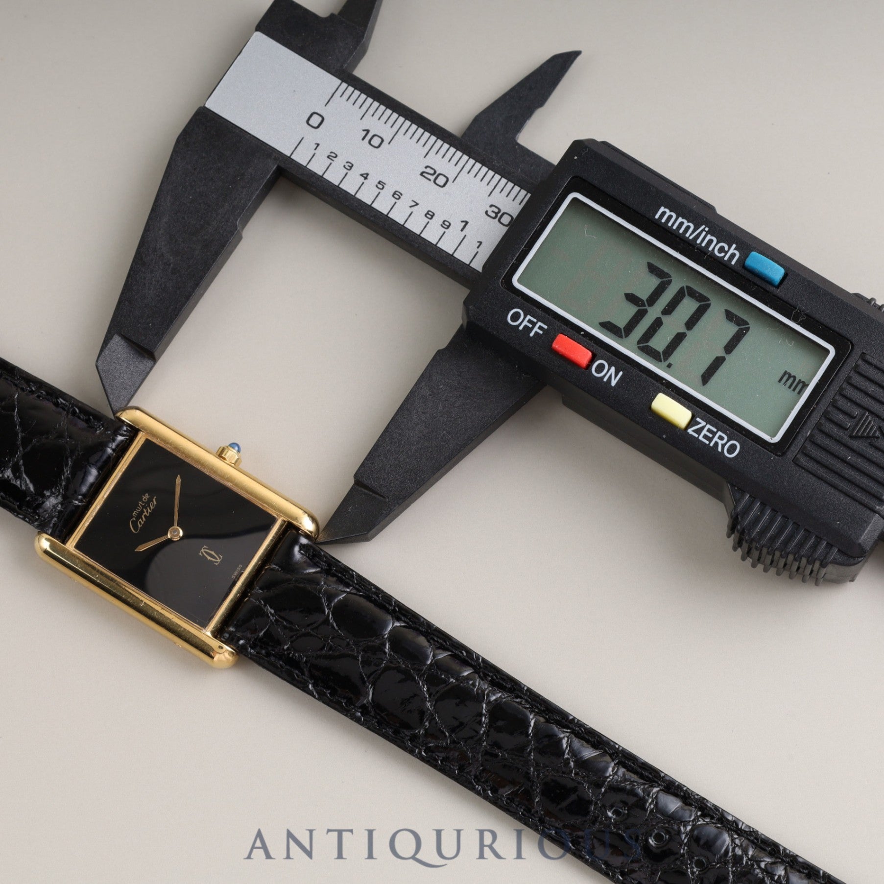 Cartier Must Tank LM QZ 6 81006 SV925 Black Onyx Dial