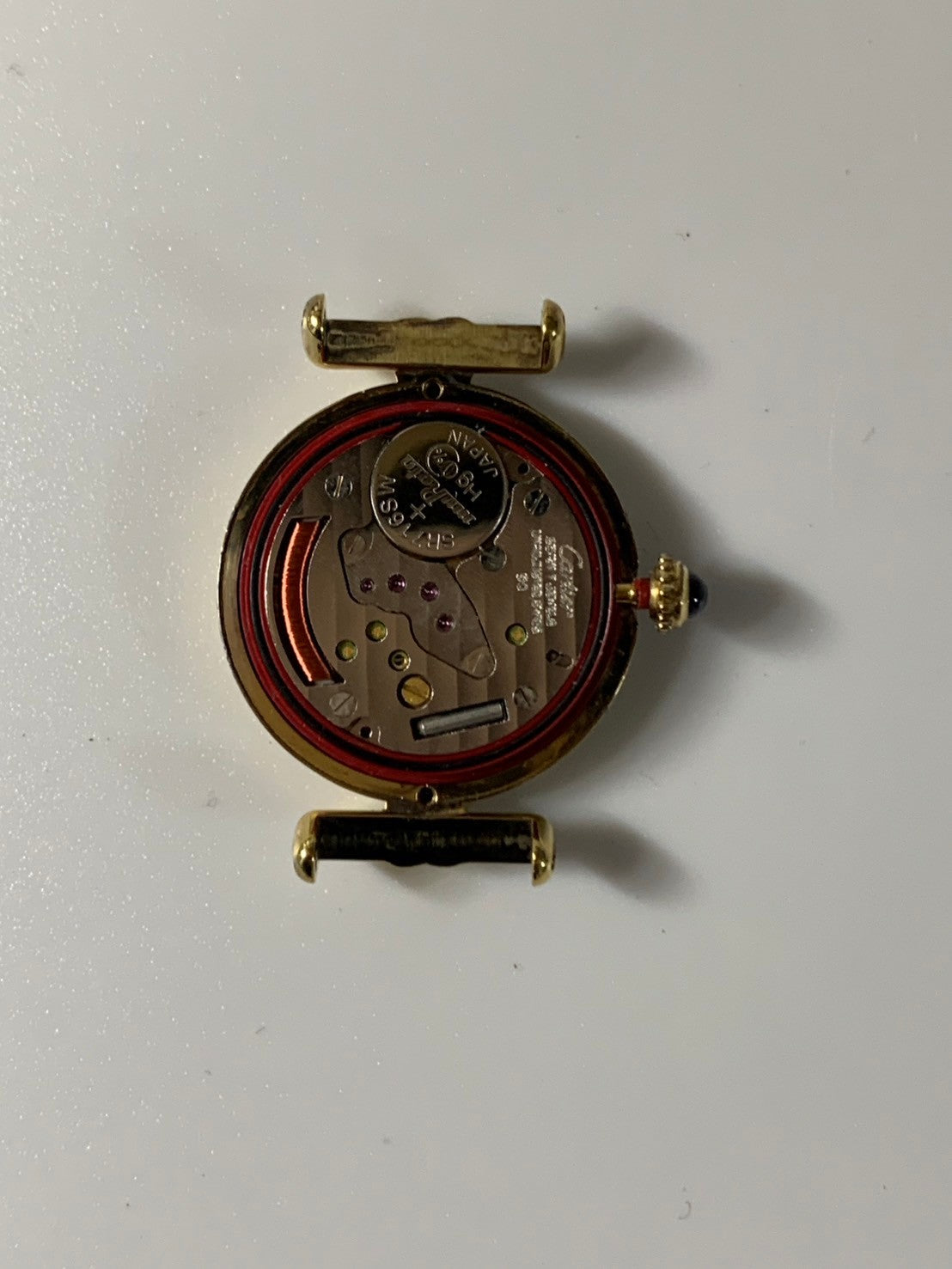 カルティエ マストコリゼ 590002 クォーツ Cal.90 SV925 革 純正尾錠(GP)ゴールド文字盤 保証書(1992年)オーバーホール済み