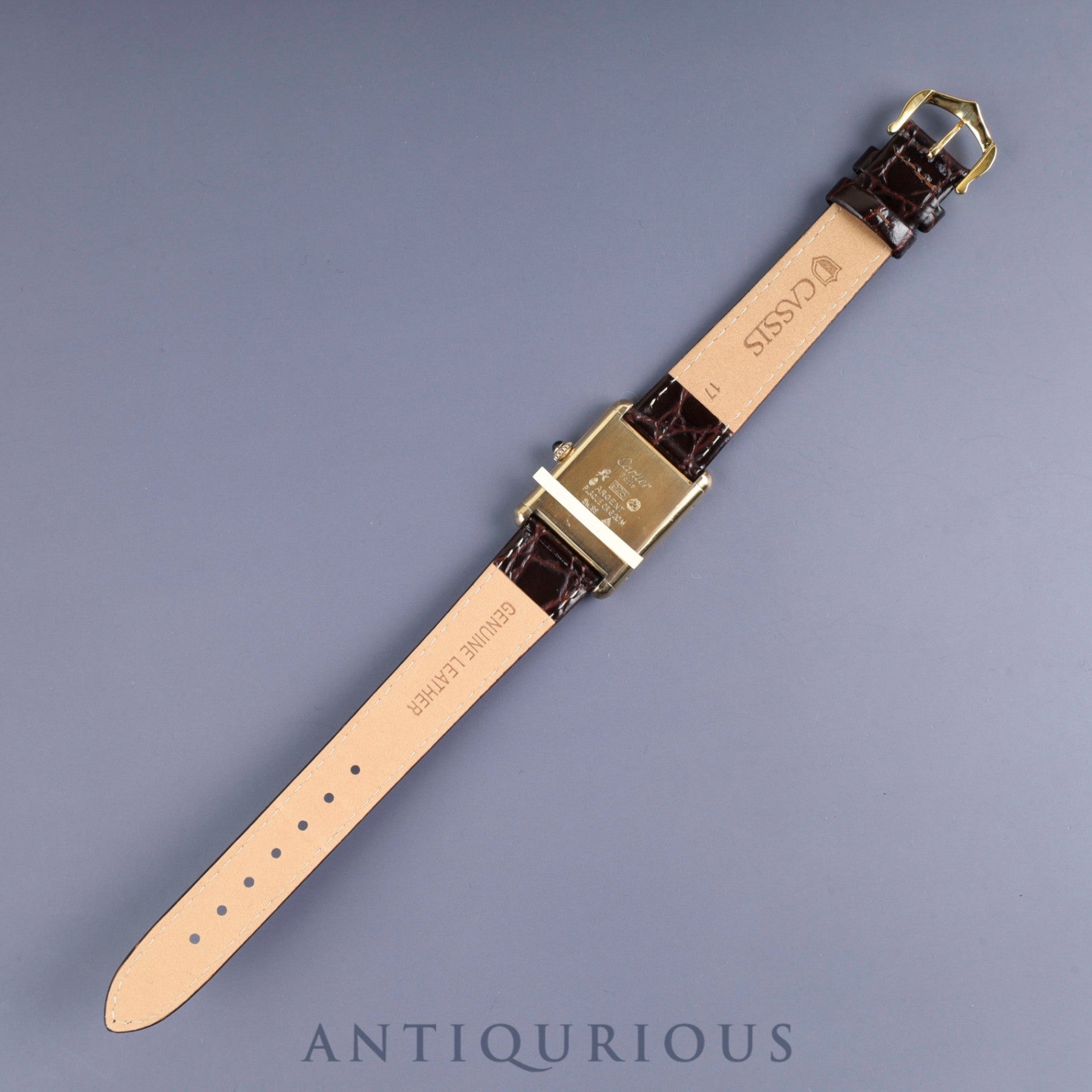 Cartier Must Tank LM Manual Winding SV925 Leather Watch with Genuine GP Buckle, Ivory Roman Dial, Overhauled