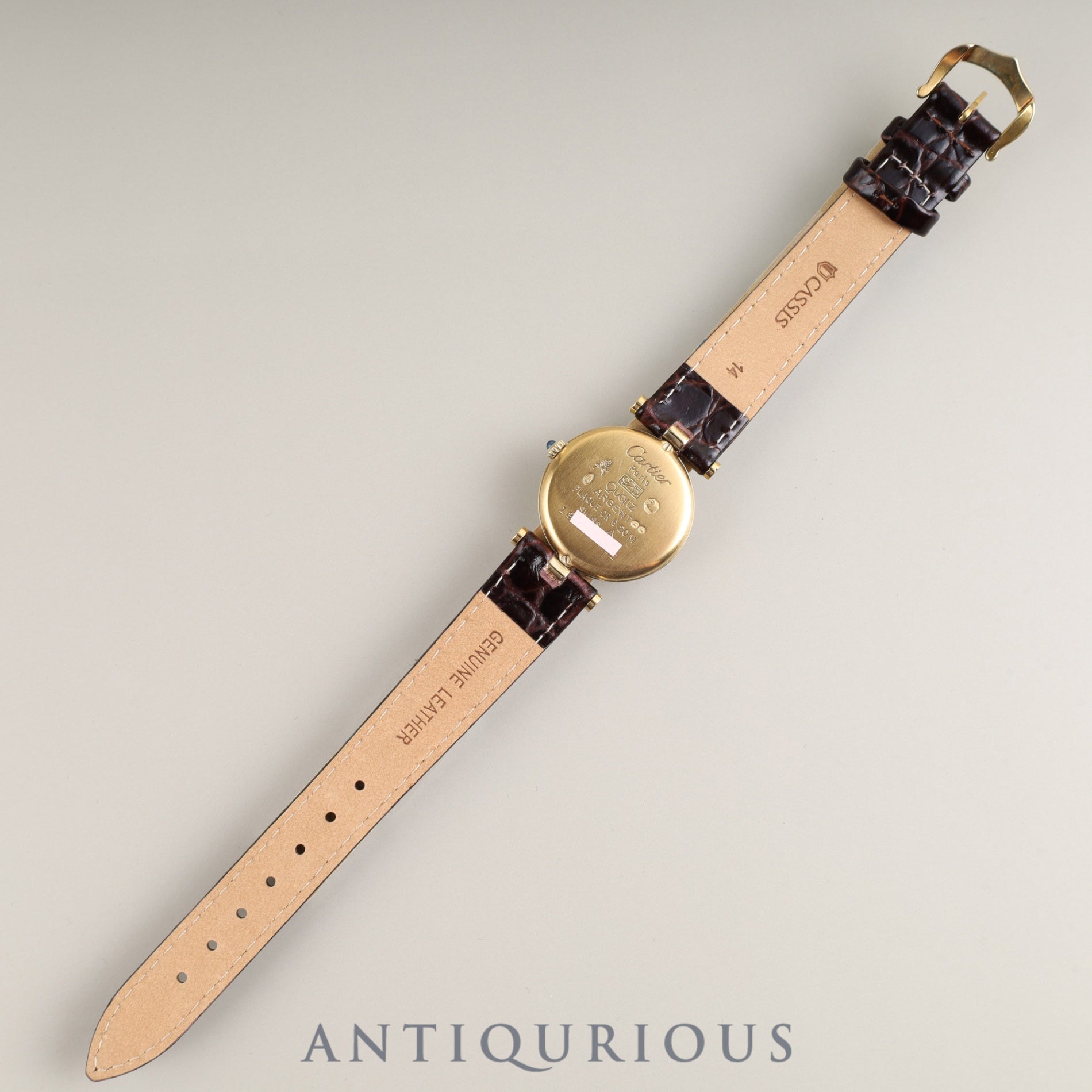 カルティエ マスト ヴァンドーム VLC SM クォーツ Cal.81 SV925 革 純正尾錠(GP) ガーネットダイヤル ボルドー文字盤 24mm 純正替えベルト オーバーホール済み