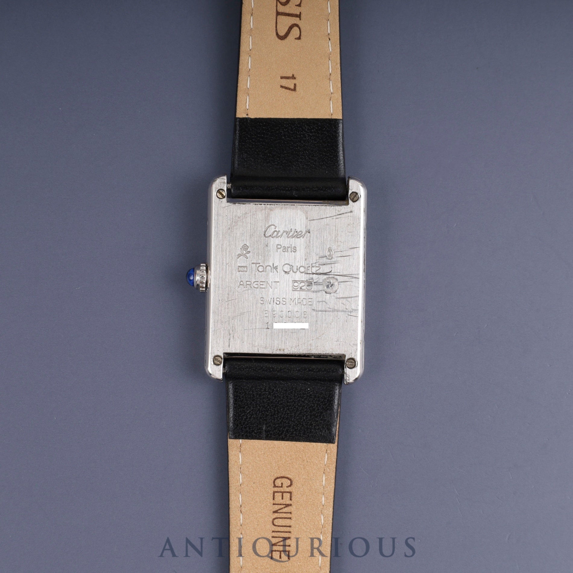 カルティエ マストタンク LM 690006 クォーツ Cal.81 SV925 革 純正尾錠(SS)ホワイトローマン文字盤 オーバーホール済み