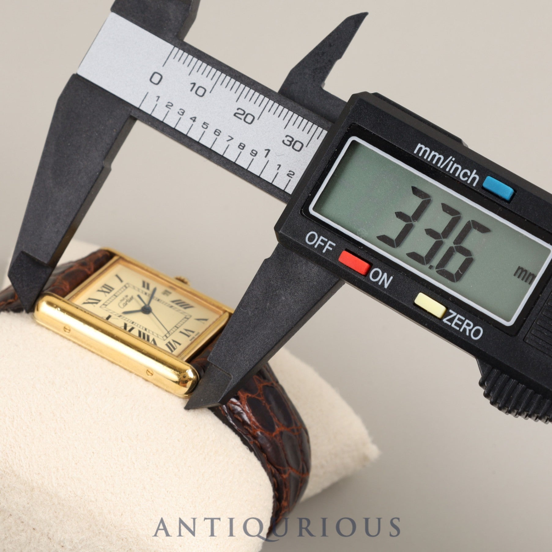 Cartier Must Tank GM (XL) W1017454 / 2413 Quartz Cal.687 SV925 Leather Genuine D Buckle (GP) Ivory Dial Overhauled