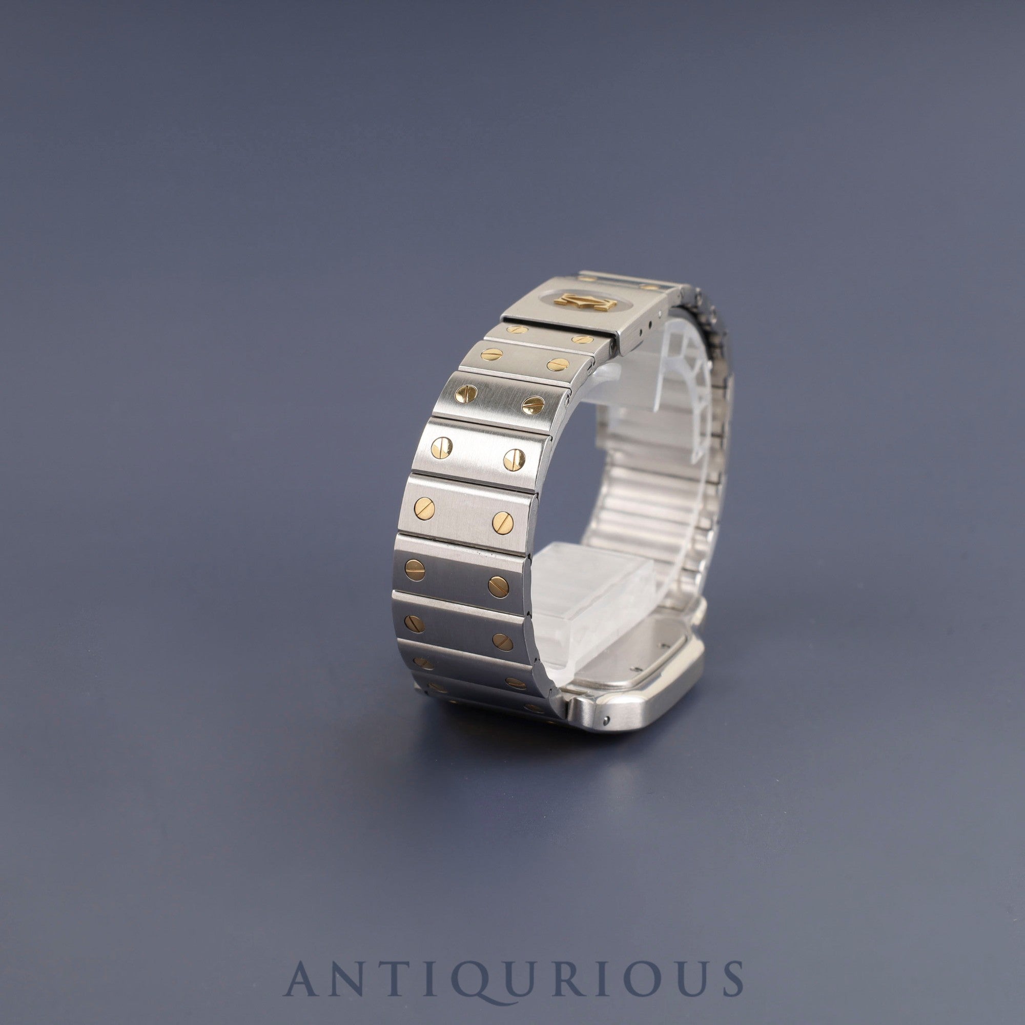 Cartier Santos Galbee LM W20030C4 / 1566 Quartz Cal.87 Stainless Steel/Yellow Gold with Gray Dial, Overhauled