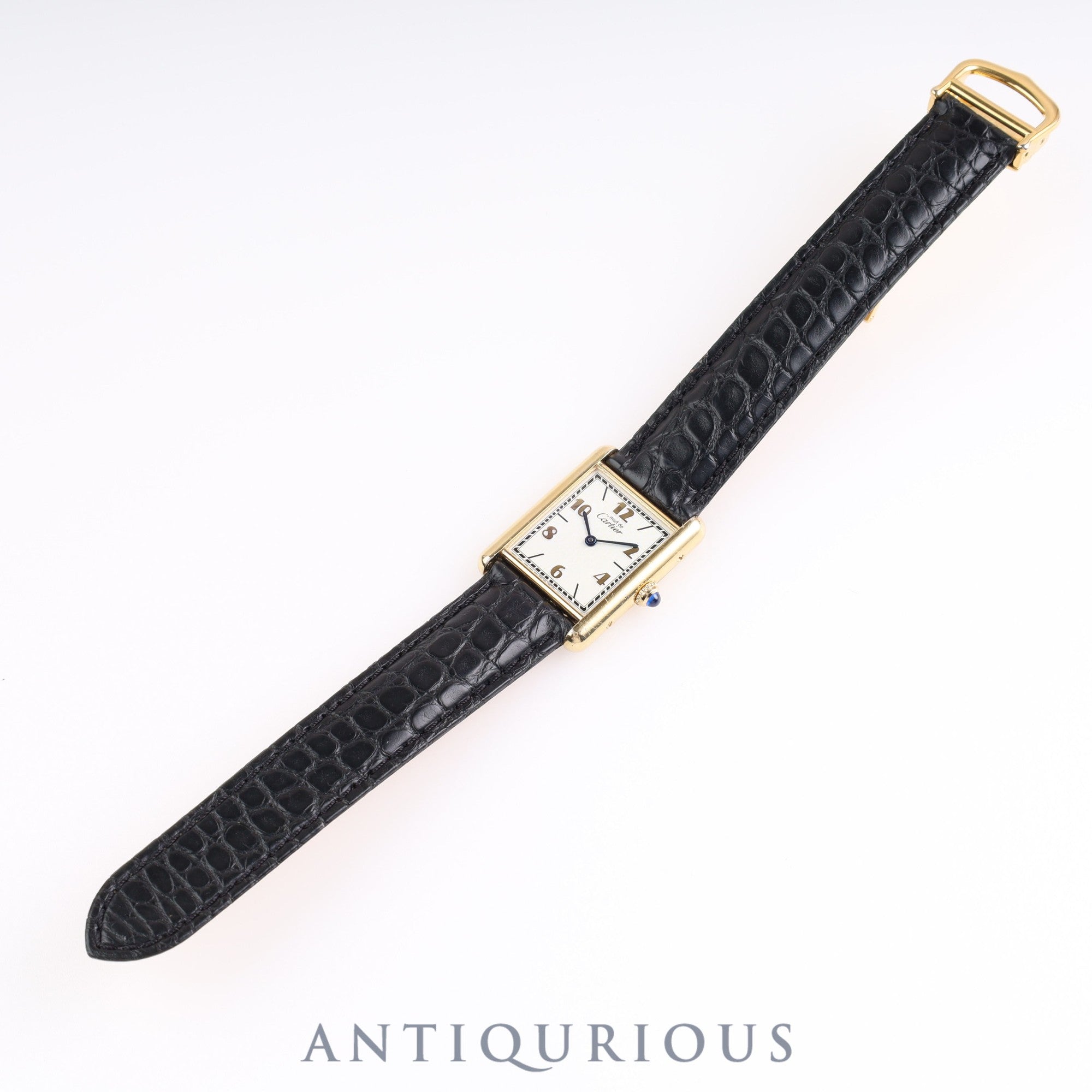Cartier Must Tank LM QZ590005 SV925 Leather Genuine D-buckle Arabic dial Box Cartier boutique complete service