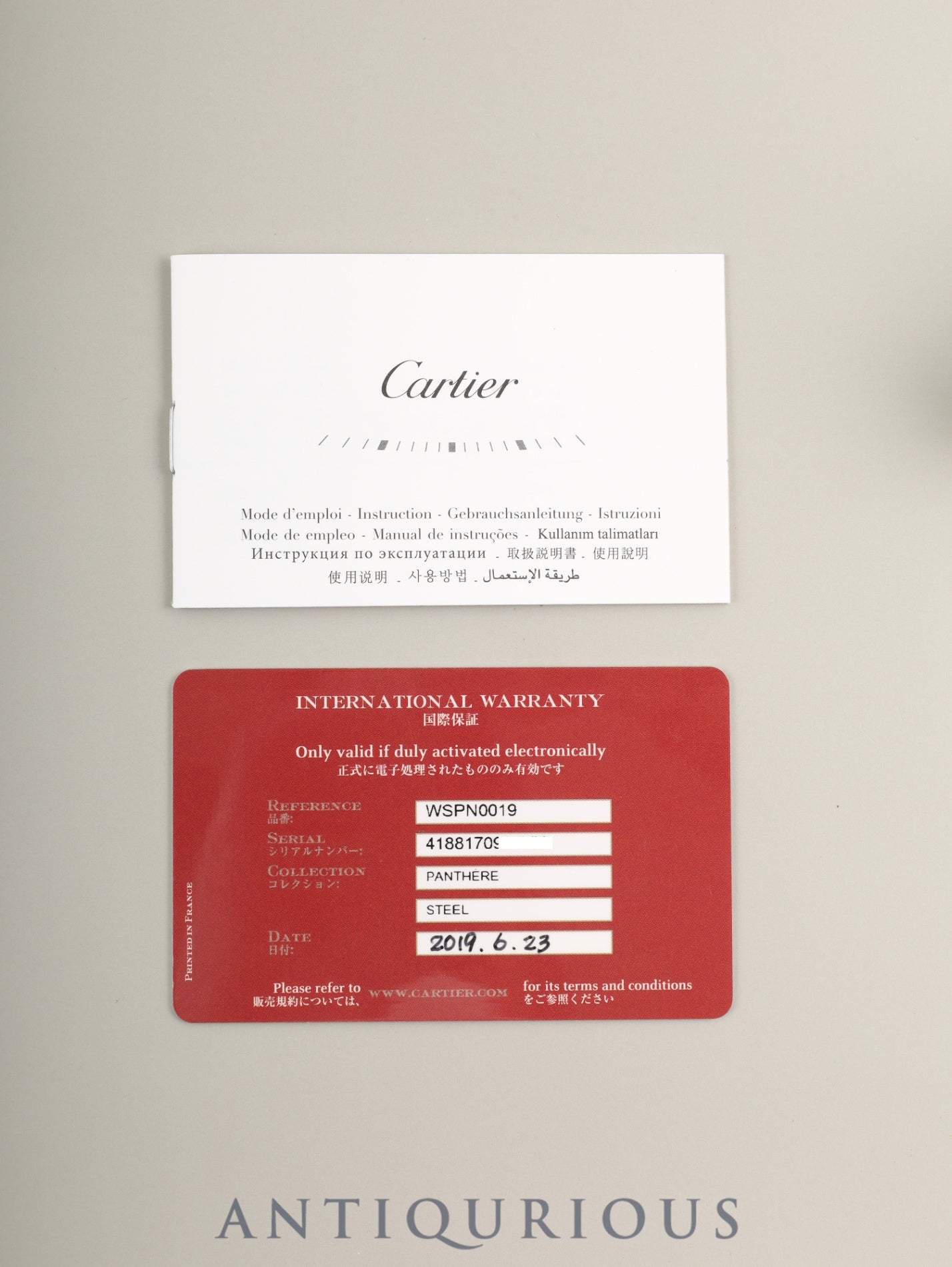 Cartier Panthère de Cartier Mini WSPN0019 / 4188 Quartz Cal.059 Stainless Steel Silver Roman Dial Booklet Warranty Card (2019) Overhauled