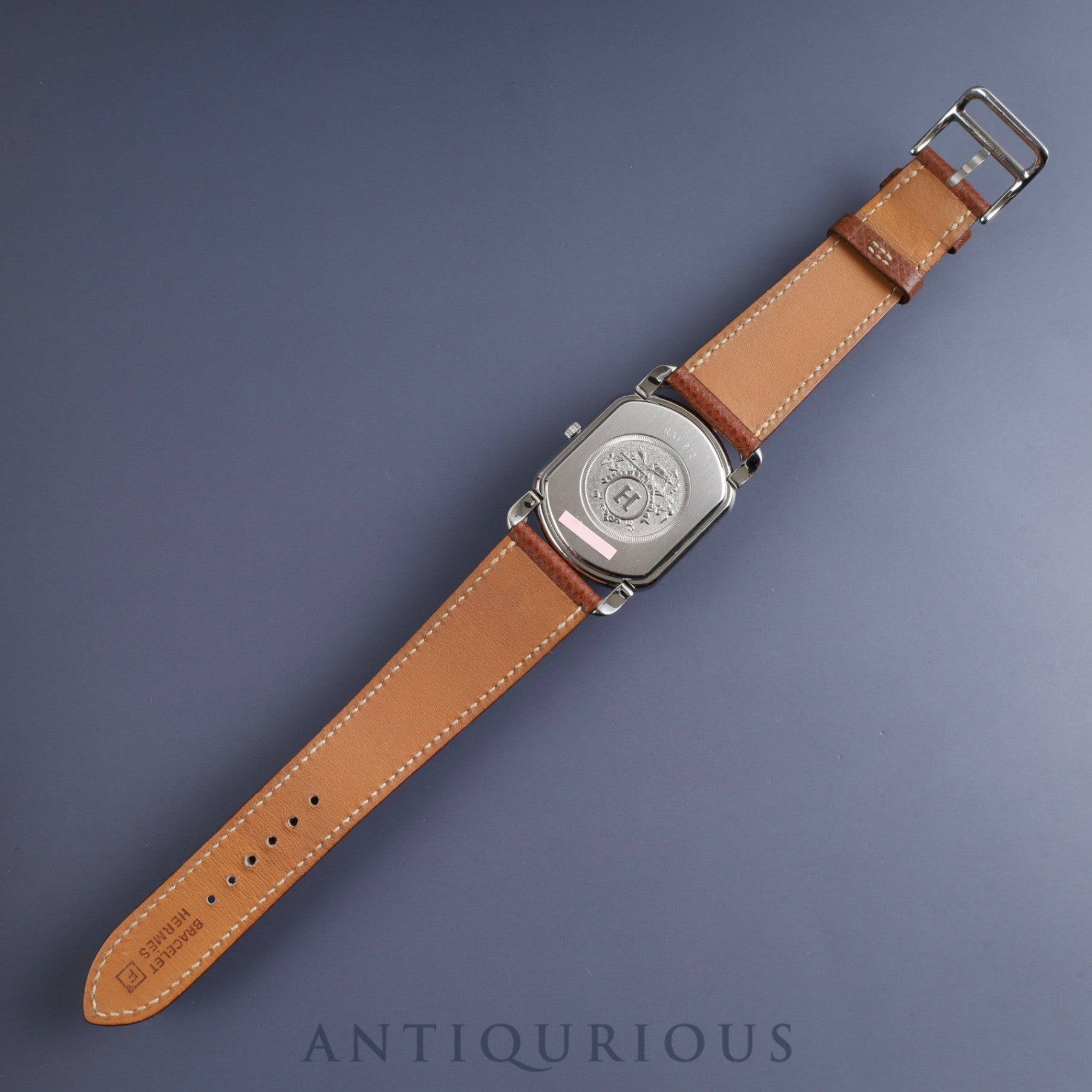 Hermes Rally RA1.810 Quartz Cal.980.163 SS Genuine leather strap (□F stamp: 2002) Genuine buckle (SS) White dial Overhauled