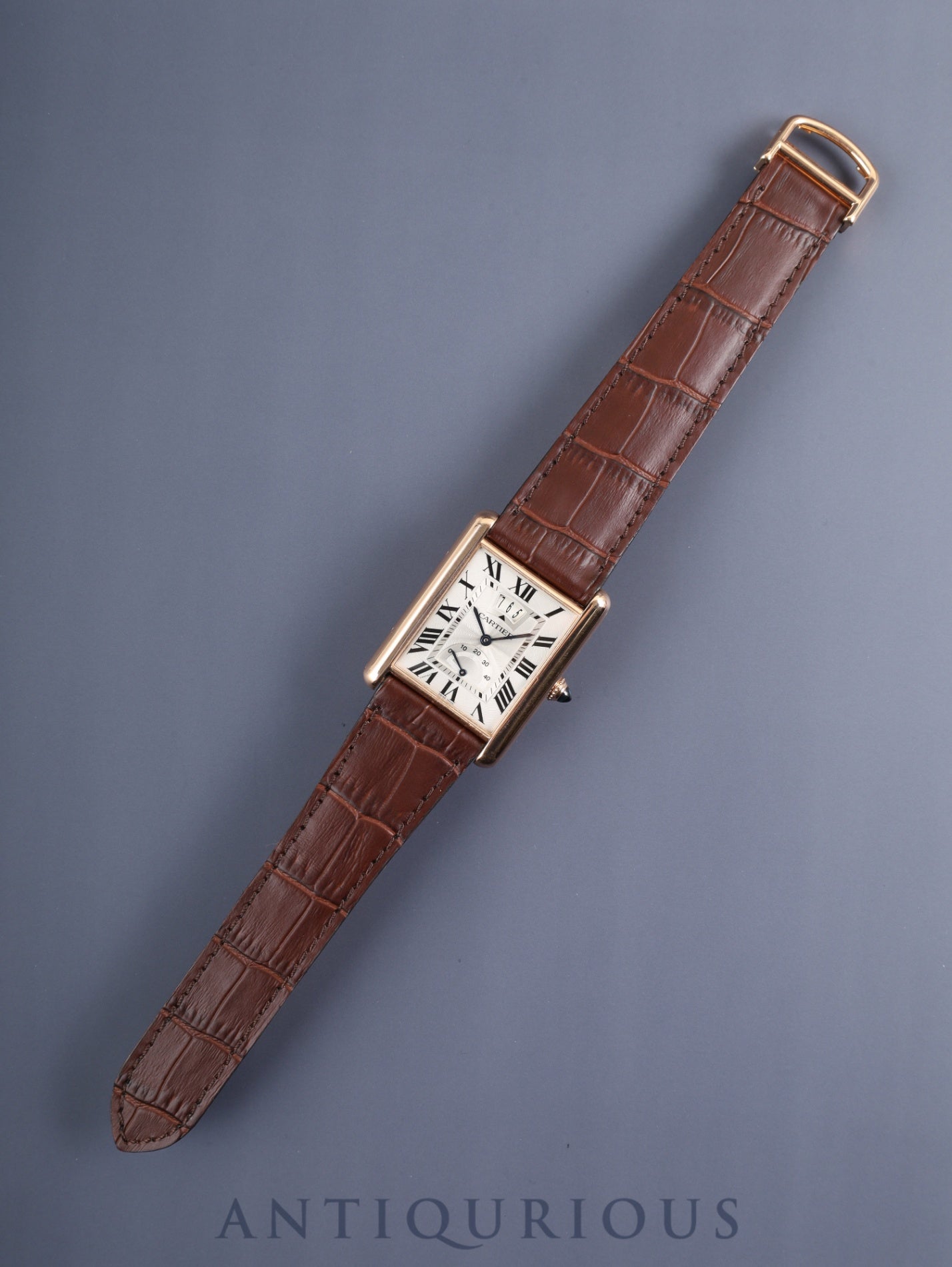 カルティエ タンクルイカルティエ XL W1560003 / 3185 自動巻き Cal.9753MC AU750 革 純正Dバックル(AU750)シルバーギョーシェ文字盤 箱 保証書(2017年) オーバーホール済み