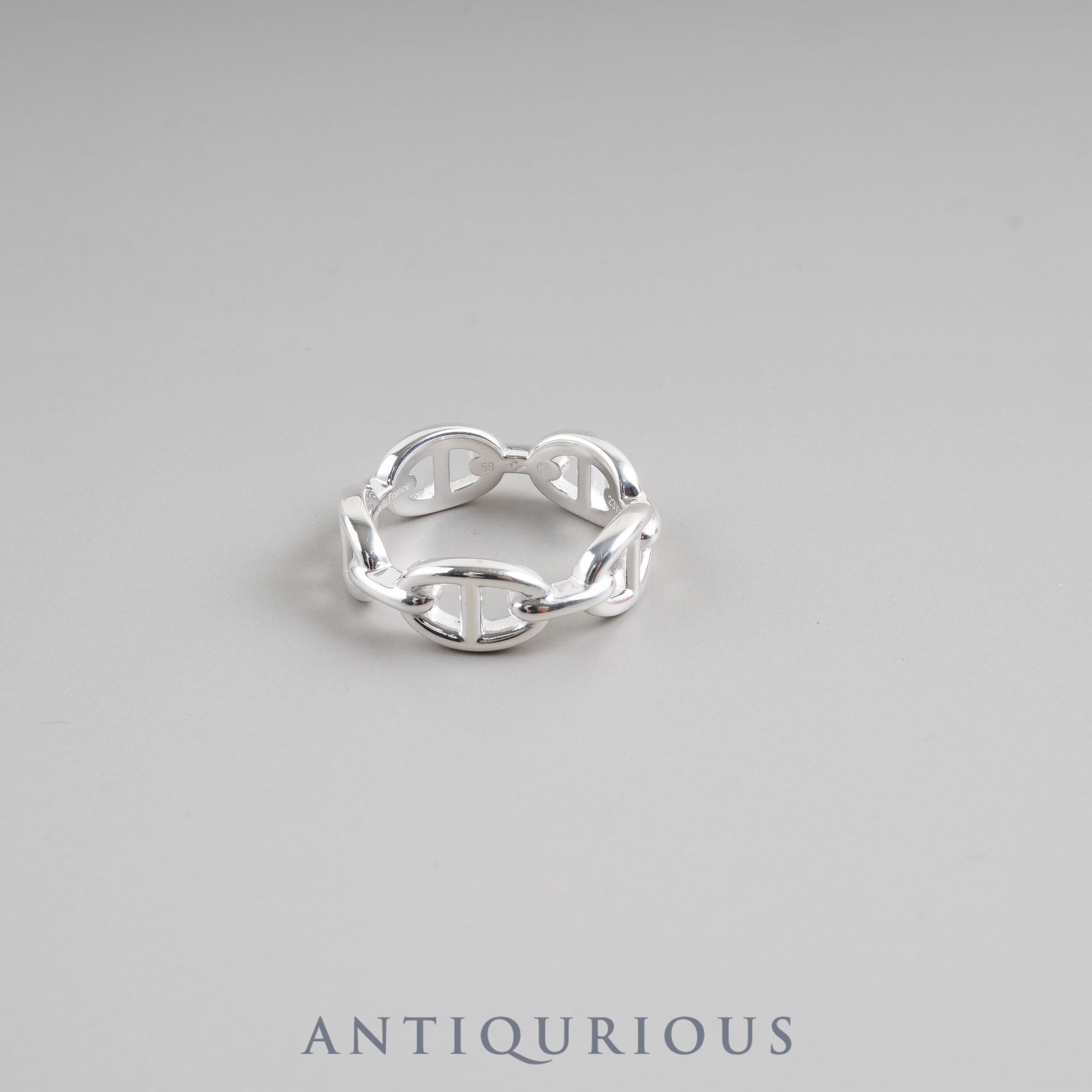 Hermes Ring Chaine d'Ancre Ancienne #58 Size 17.5 SV925 Box