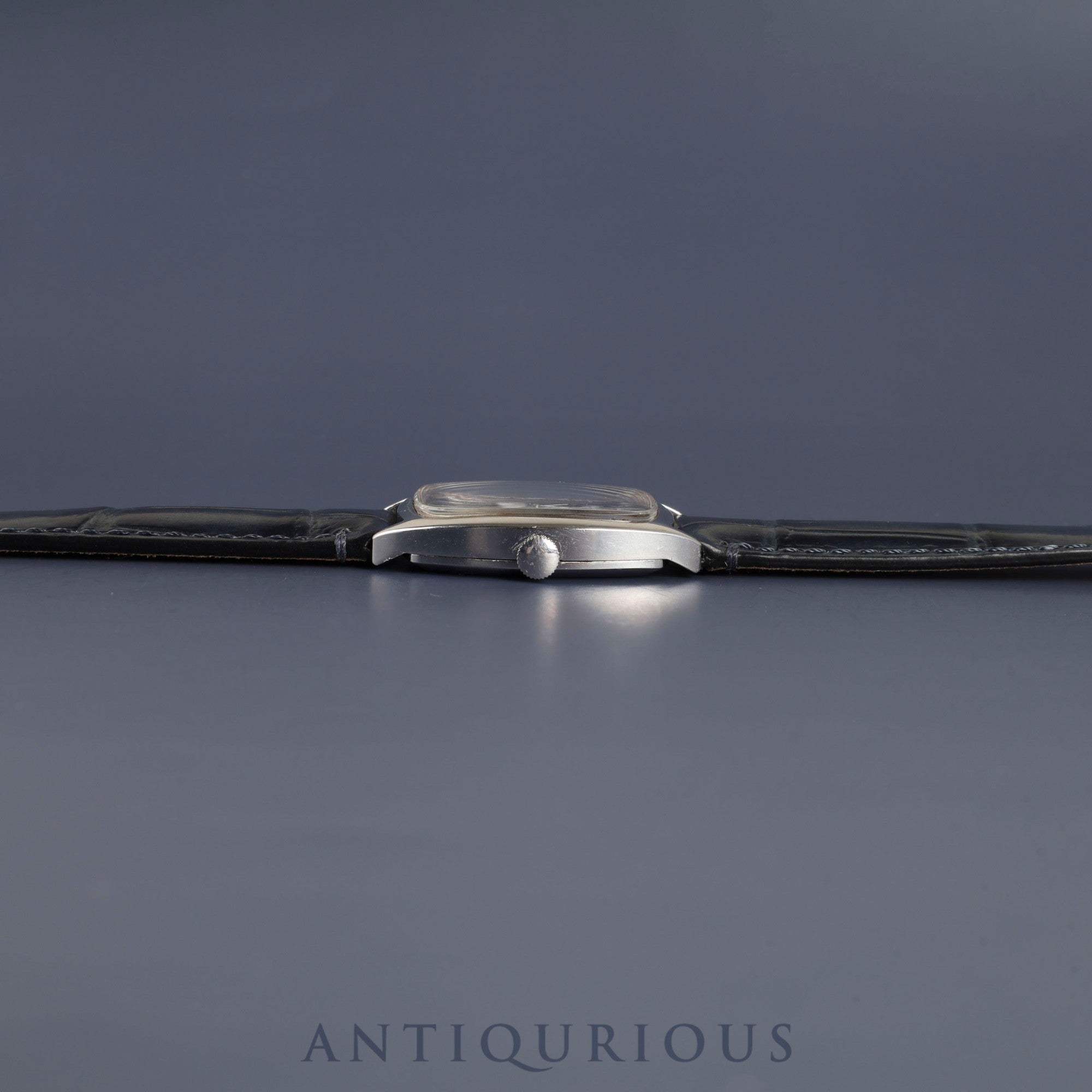 IWC Old Inter Schauhausen 2582 Manual Winding Caliber 423 Stainless Steel Leather Strap with Aftermarket Buckle, Blue Roman Dial, Overhauled