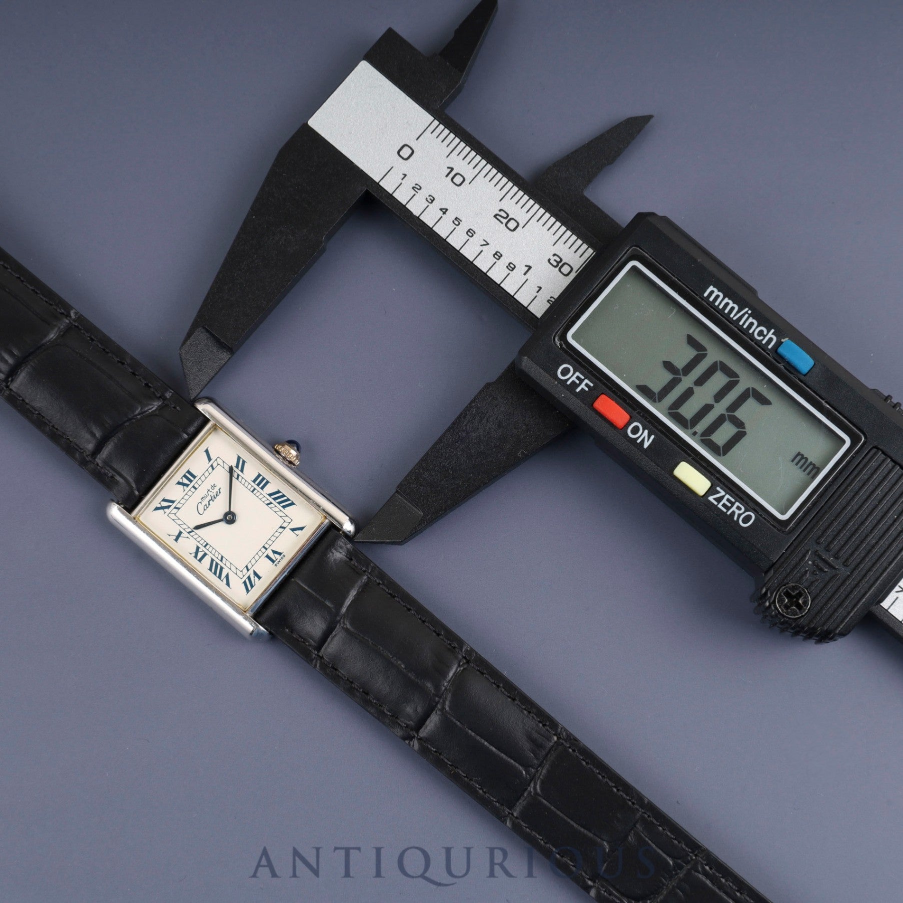 Cartier Must Tank LM 690006, Quartz, Caliber 90, SV925, Leather, Genuine D-buckle (SS), White Roman Dial, Circa 1982-Circa 1995, Overhauled