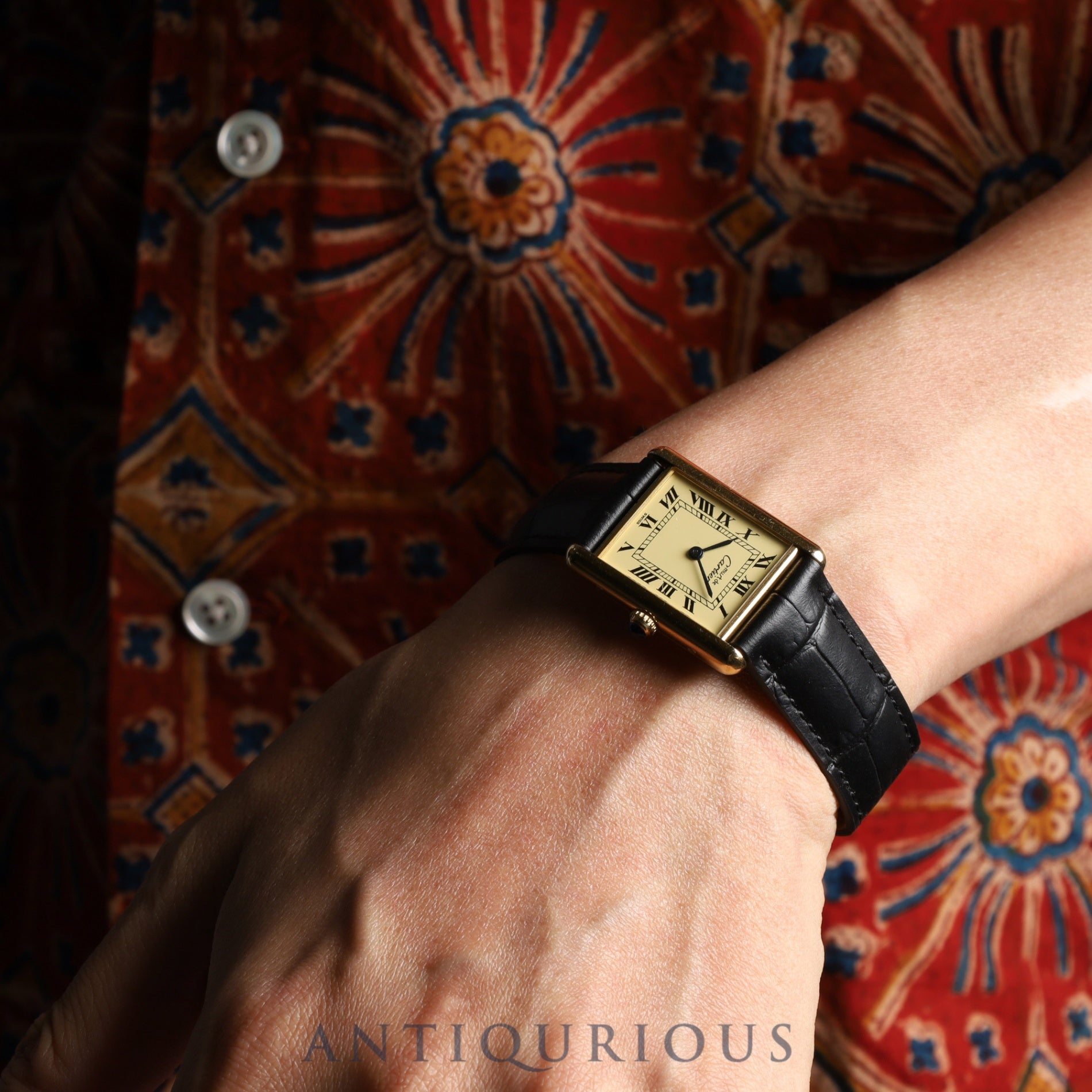 カルティエ マストタンク LM W1002754 / 1615 クォーツ Cal.90 SV925 革 純正Dバックル(GP) アイボリーローマン文字盤 1996年頃〜1998年頃 オーバーホール済み