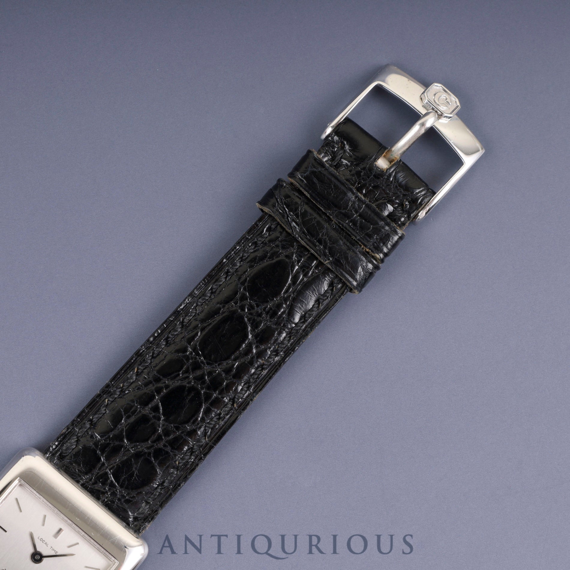 Chopard Dual Time 2240 Quartz Caliber - 18K Genuine Leather Strap Genuine Stainless Steel Buckle Silver Dial Overhauled