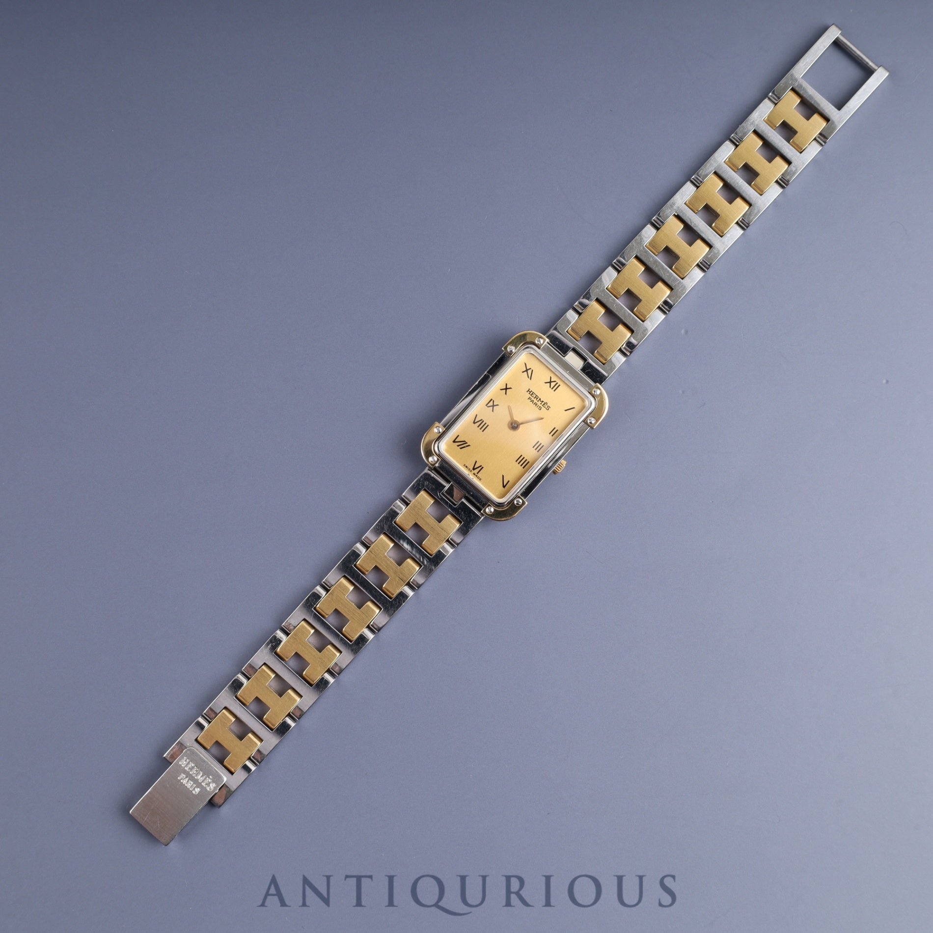 Hermes Cloajour CR1.240 Quartz Cal.976.001 SS / GP SS / GP Champagne Dial Overhauled
