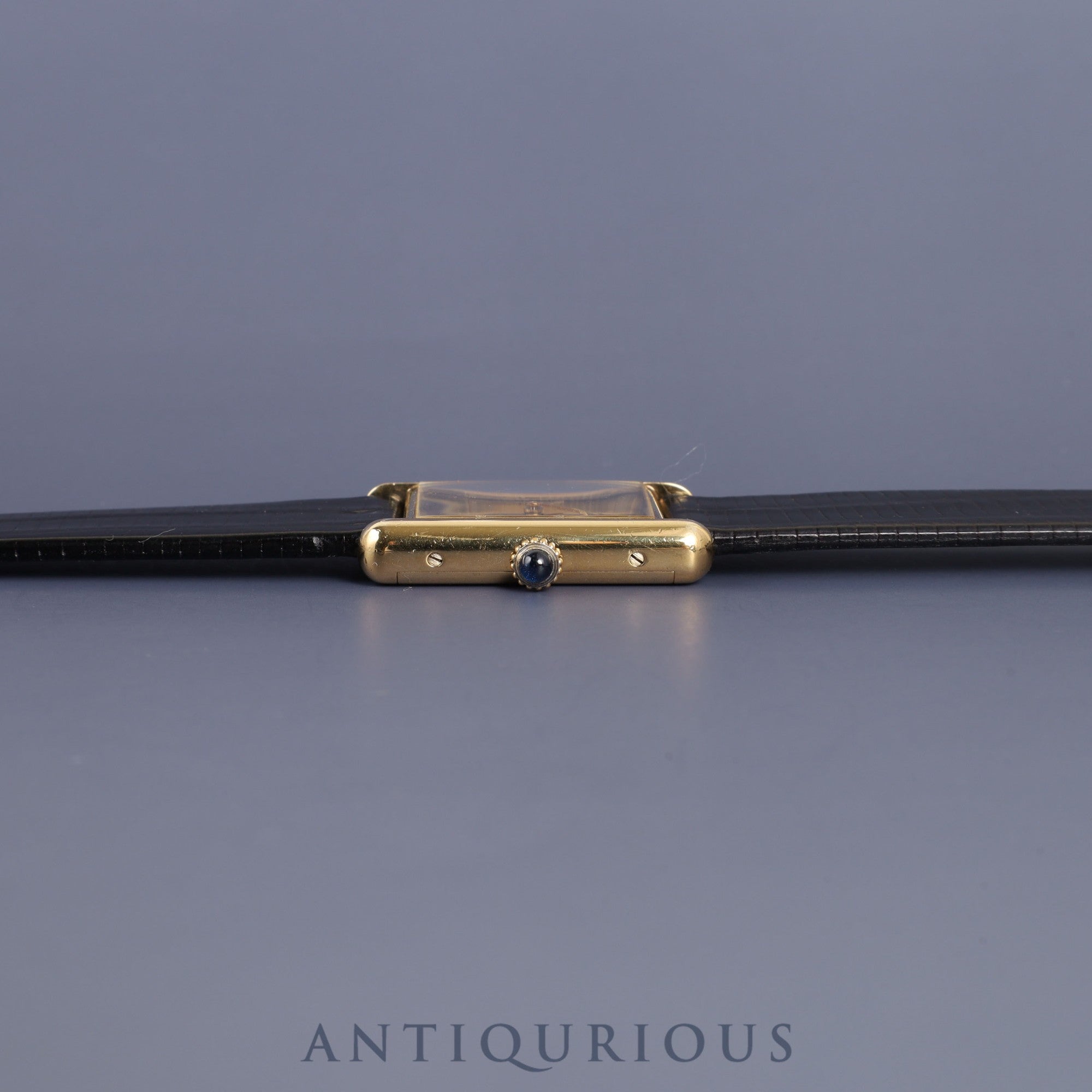 カルティエ マストタンク LM 手巻き Cal.78-1 SV925 革 純正尾錠(GP)ブラックオニキス文字盤 箱 オーバーホール済み