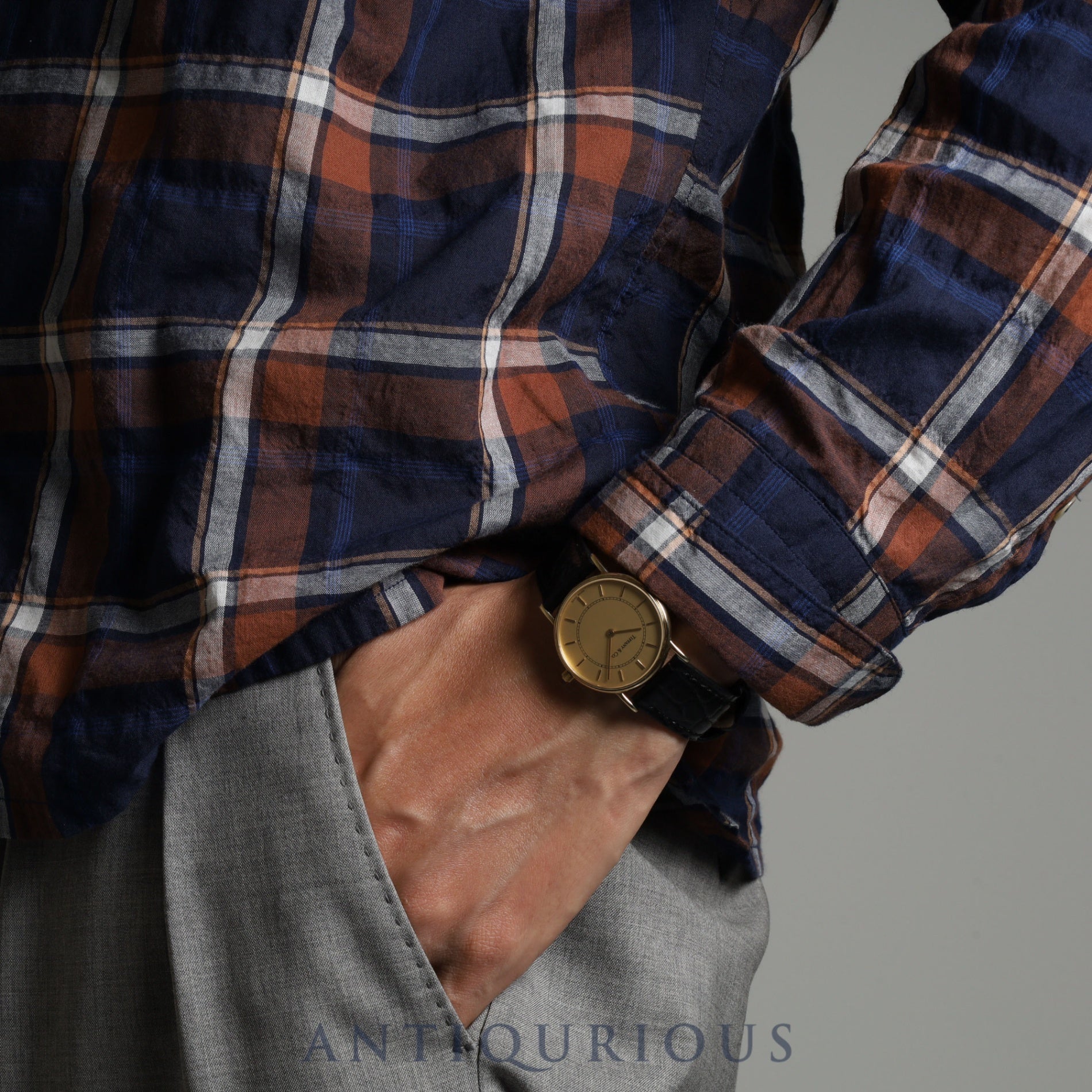 Tiffany Round Classic 60-501 Quartz 14KYG Leather Genuine Buckle (GP) Gold Dial Box