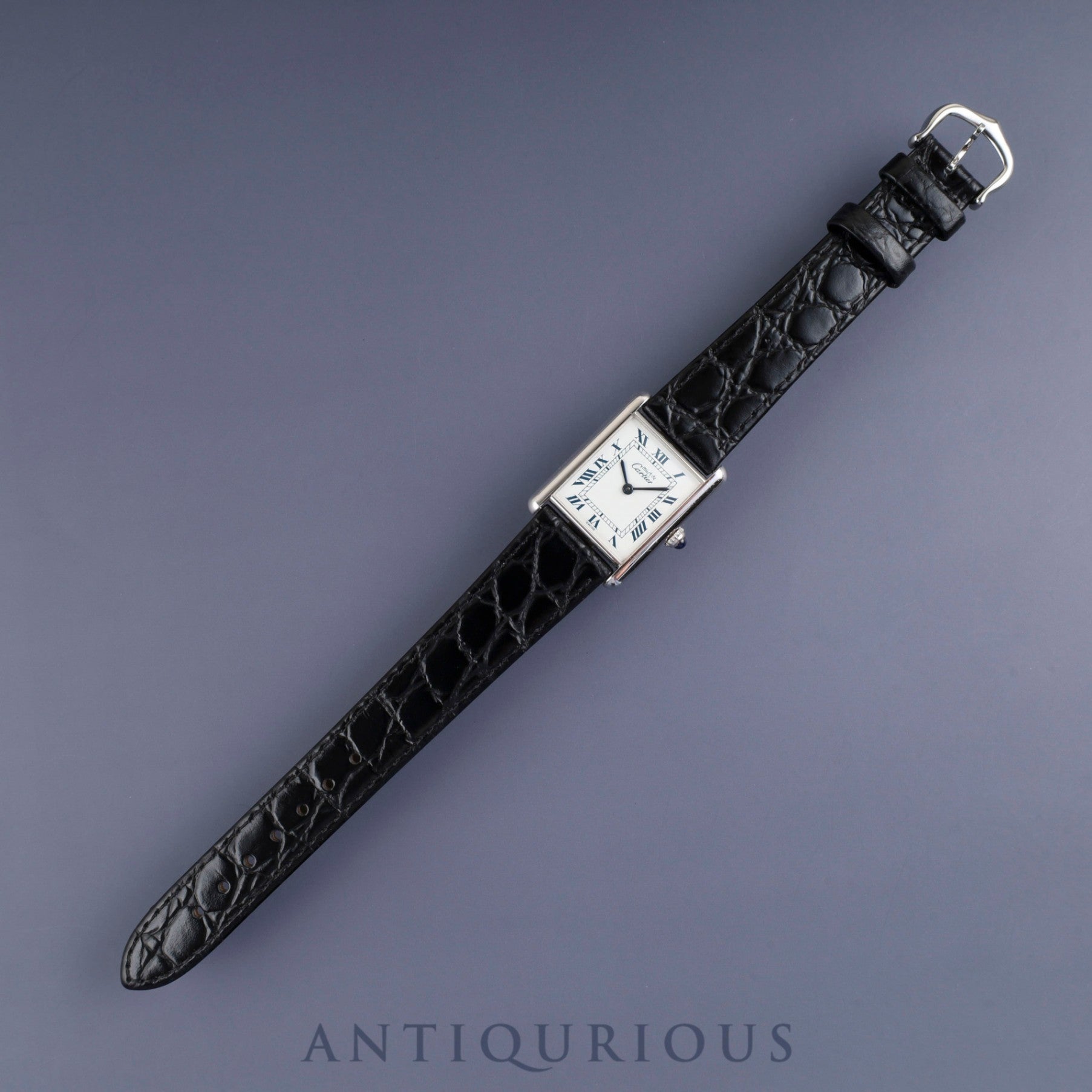 Cartier Must Tank LM 1616 Quartz Caliber 90 SV925 Leather Strap with Genuine Stainless Steel Buckle, White Roman Dial, Commemorative Engraving, Limited Edition of 100, Overhauled