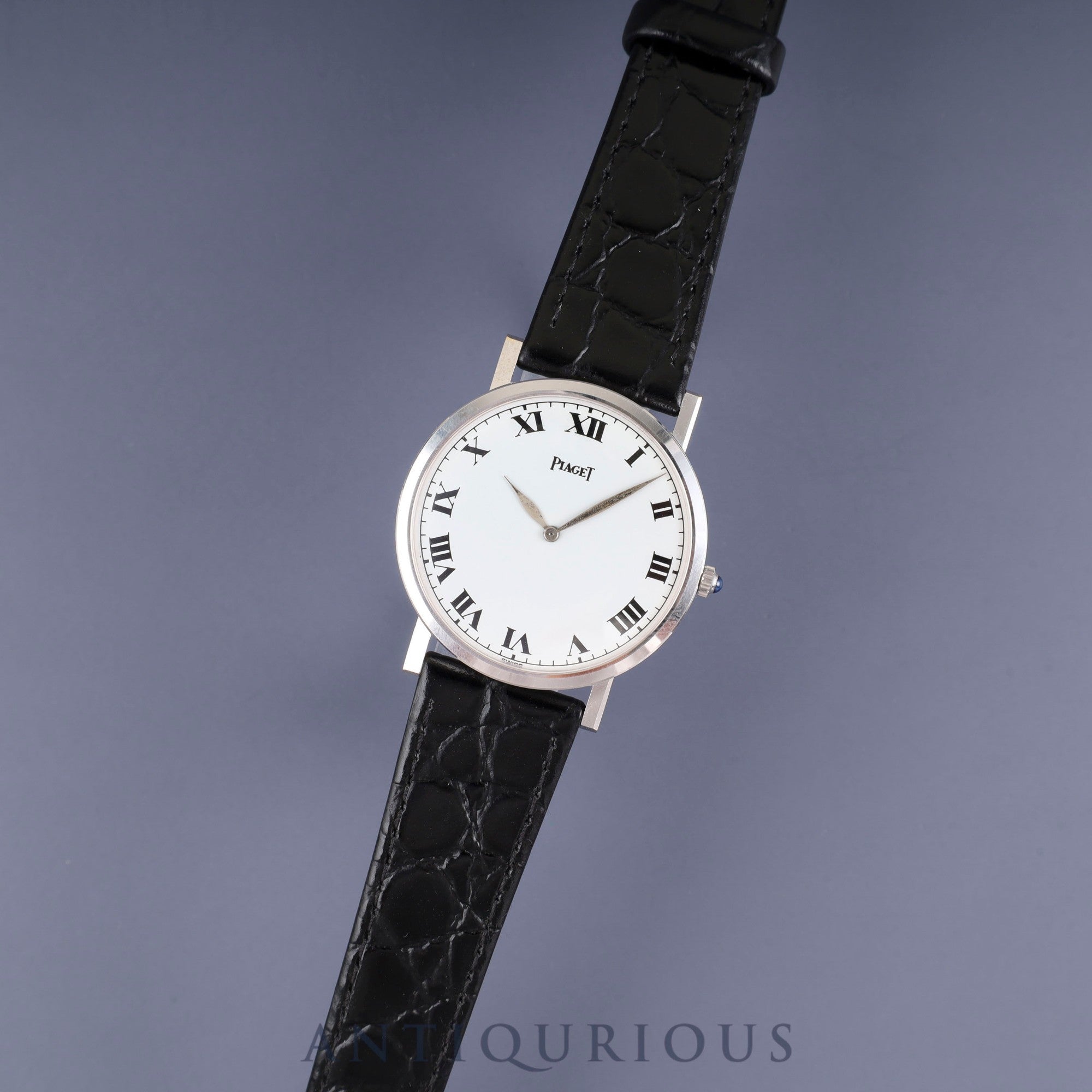 Piaget Round 903 Manual Winding Cal.9P1 750 Leather Genuine Buckle (750) White Roman Dial Genuine Strap Overhauled