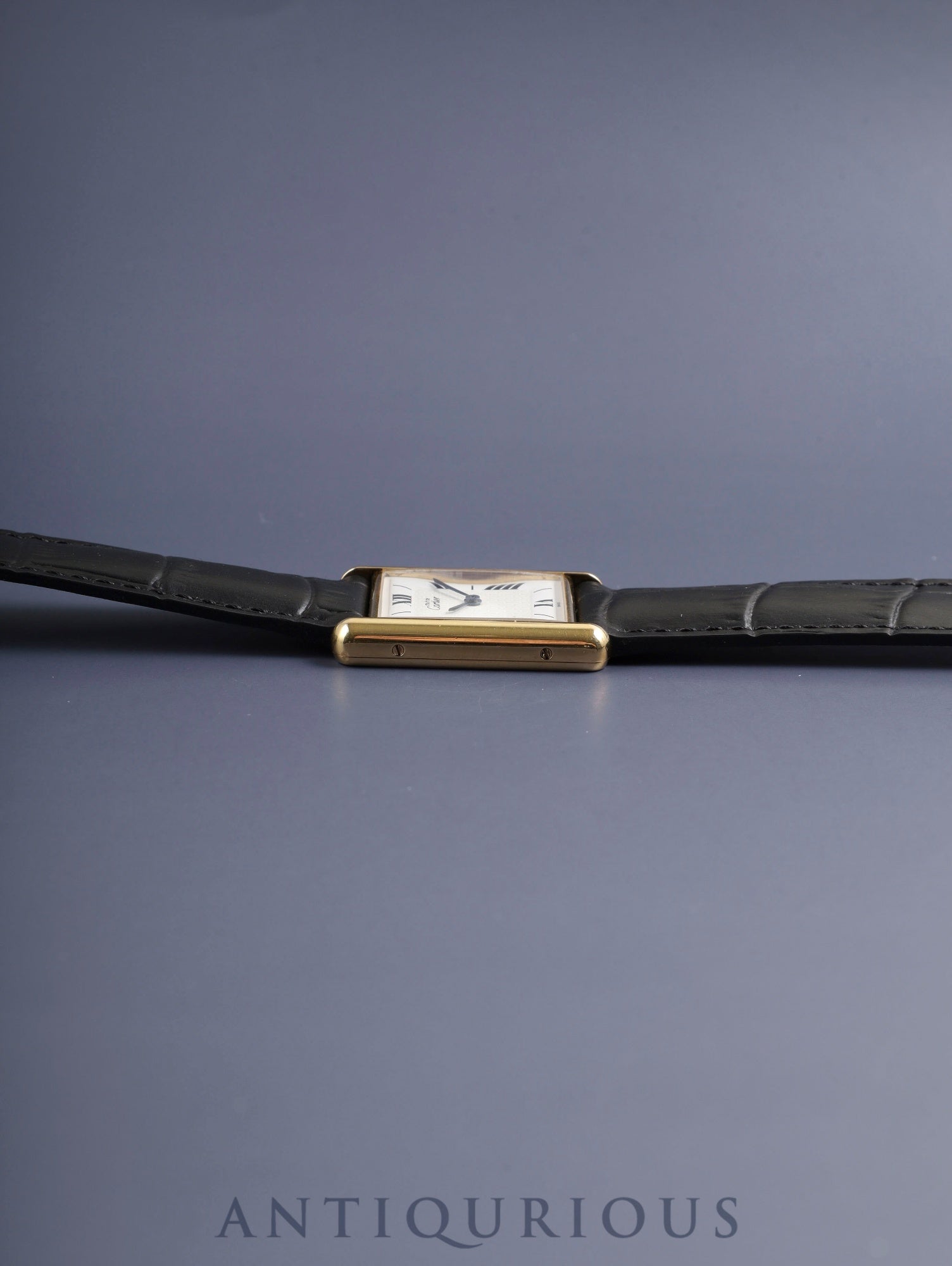 カルティエ マストタンク LM 1615 クォーツ Cal.690 SV925 革 純正尾Dバックル(GP)ホワイト飛びローマンCC文字盤(SWISS表記) オーバーホール済み