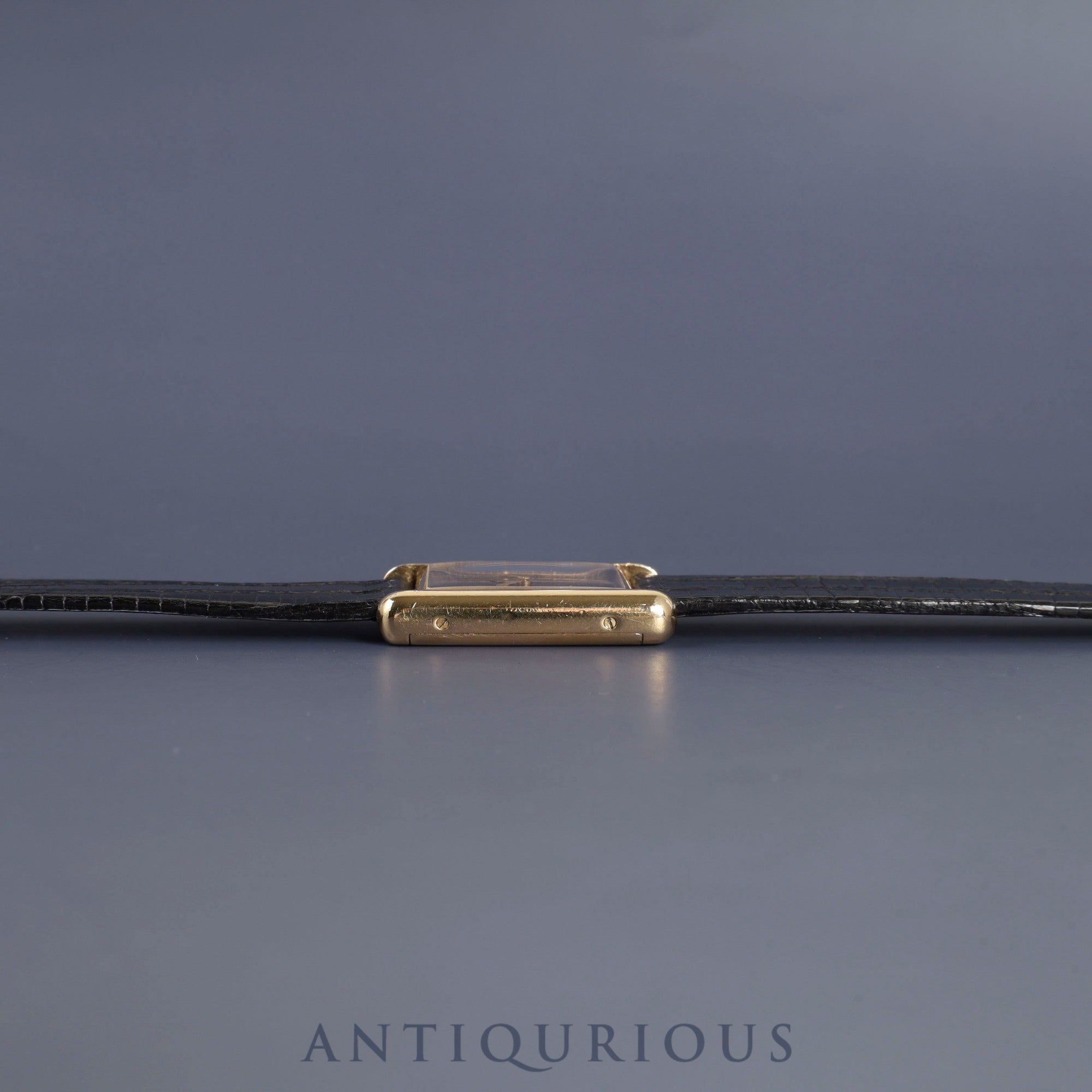 Cartier Must Tank LM Manual winding Cal.78-1 SV925 Leather Genuine buckle (GP) Onyx dial Overhauled