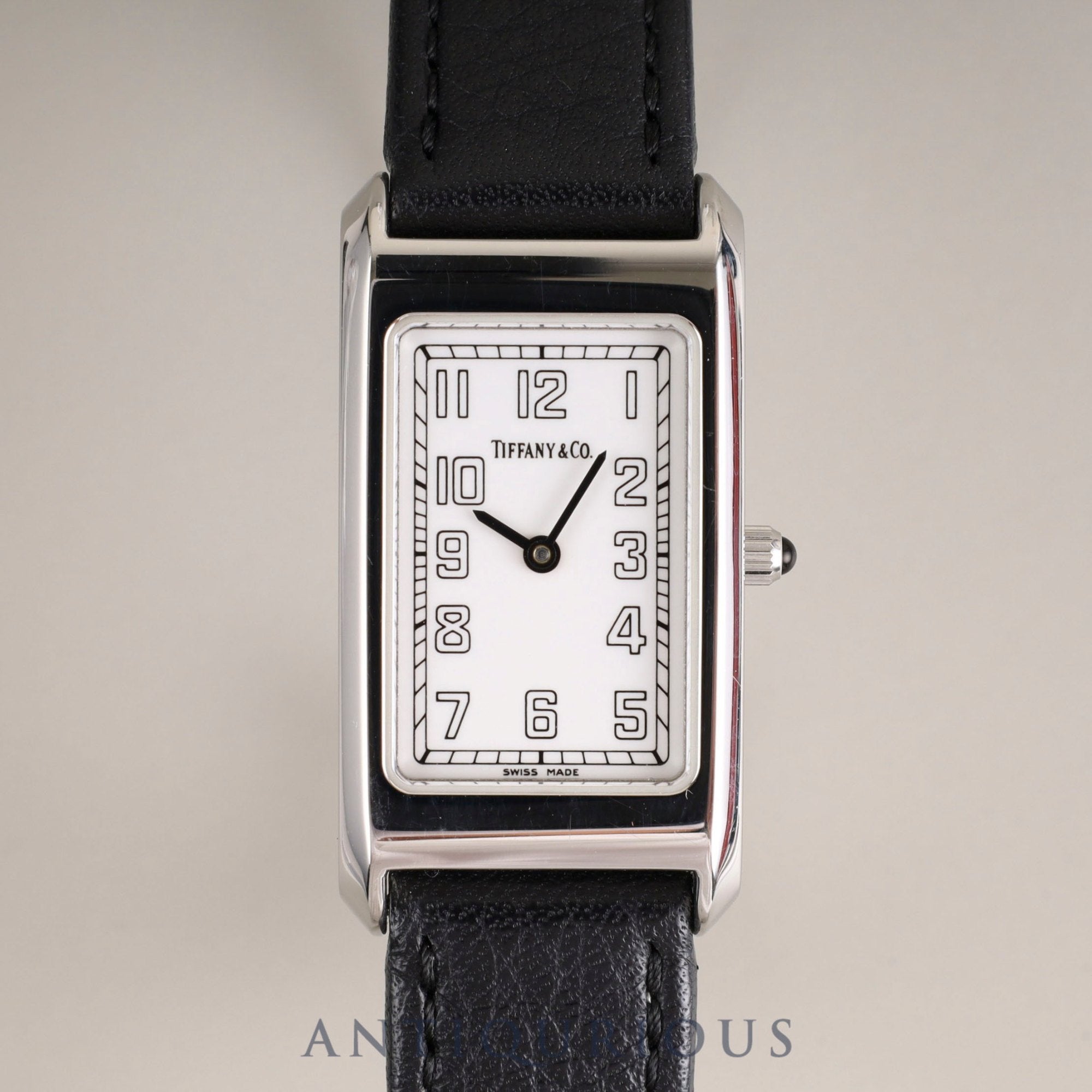 ティファニー クラシックスクエア レクタンギュラ― 525.1027 クォーツ Cal.901.001 SS 純正革ベルト 純正尾錠(SS) ホワイトアラビア文字盤 箱 オーバーホール済み