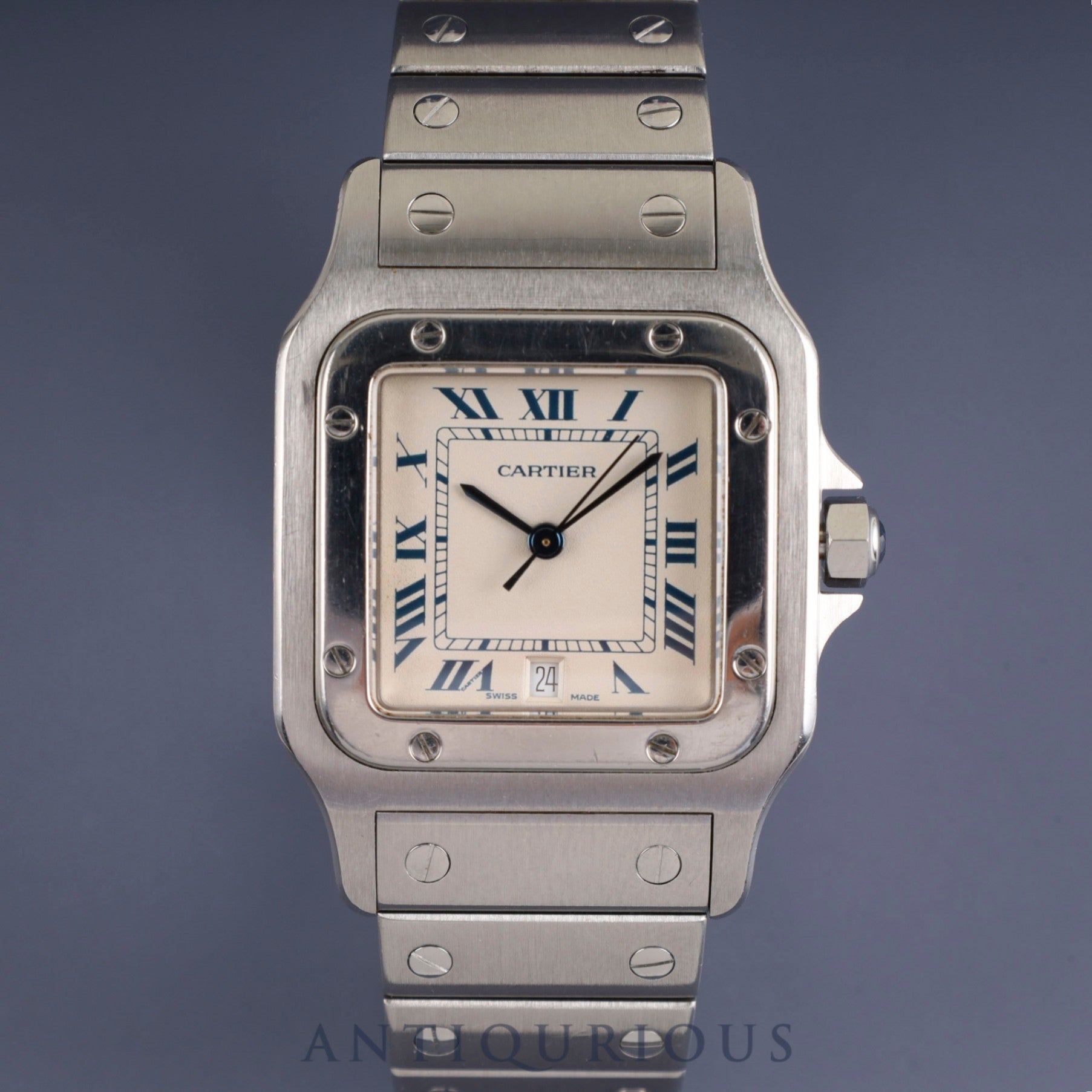 カルティエ サントス ガルベ LM W20018D6 / 987901 クォーツ Cal.87 SS SS ホワイトローマン文字盤 オーバーホール済み