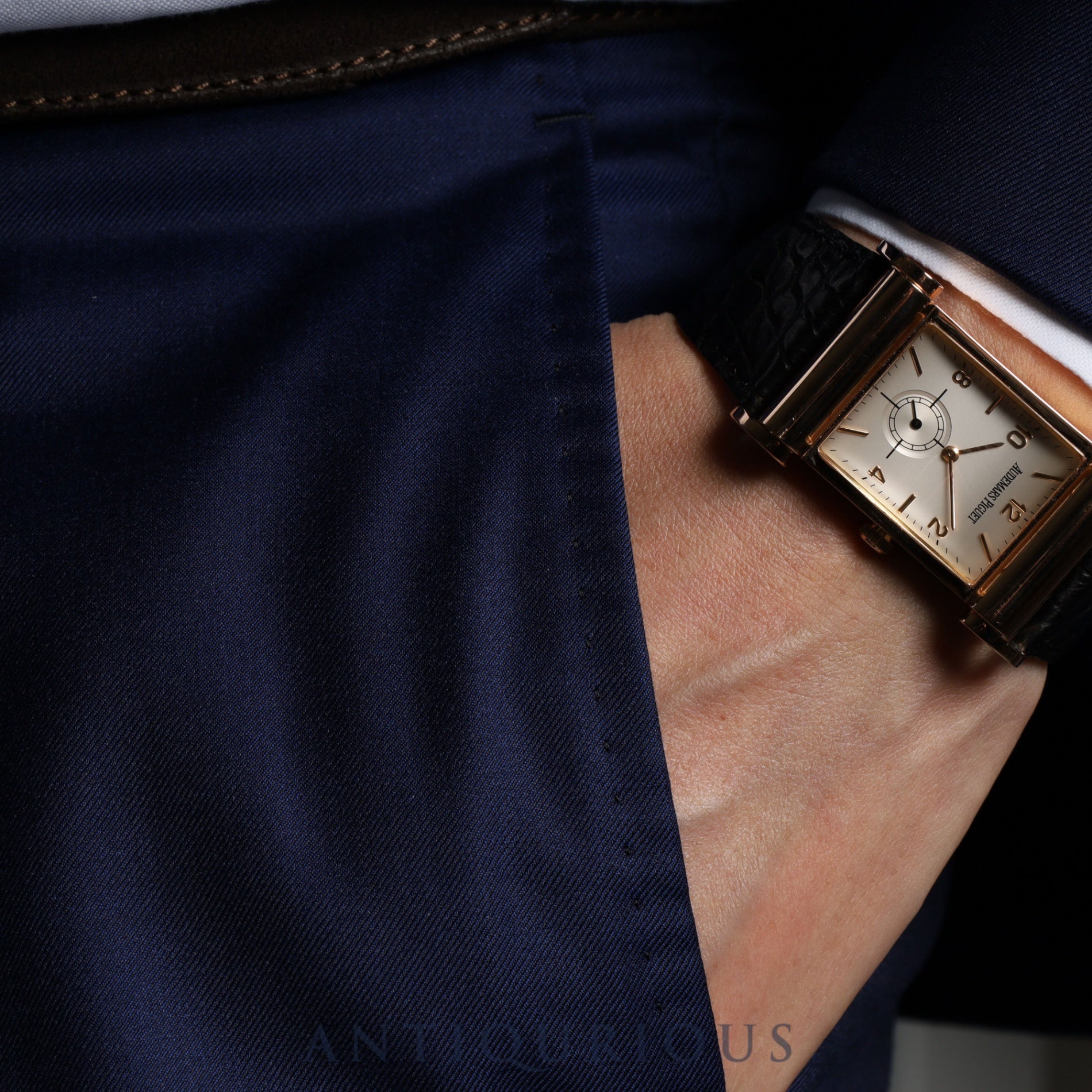 オーデマ・ピゲ カナぺ 149340R.00.A002XX.01 手巻き Cal.2085/2832 750PG 革 純正尾錠(750PG)アイボリー文字盤 紙箱 コンプリートサービス済み