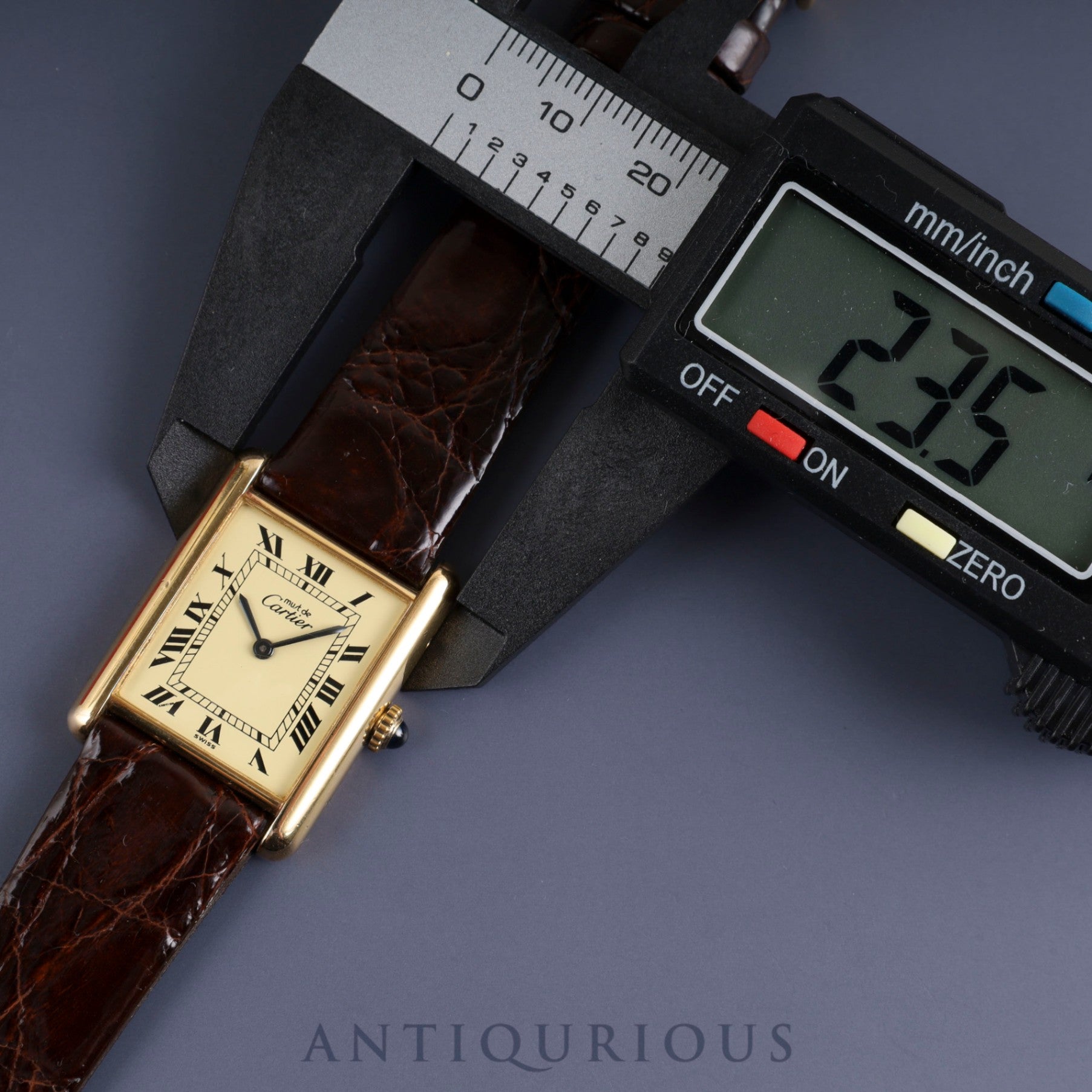 Cartier Must Tank LM 1974213 Manual winding Cal.78-1 SV925 Leather Genuine buckle (GP) Ivory Roman dial Box International lifetime warranty (1978) Overhauled