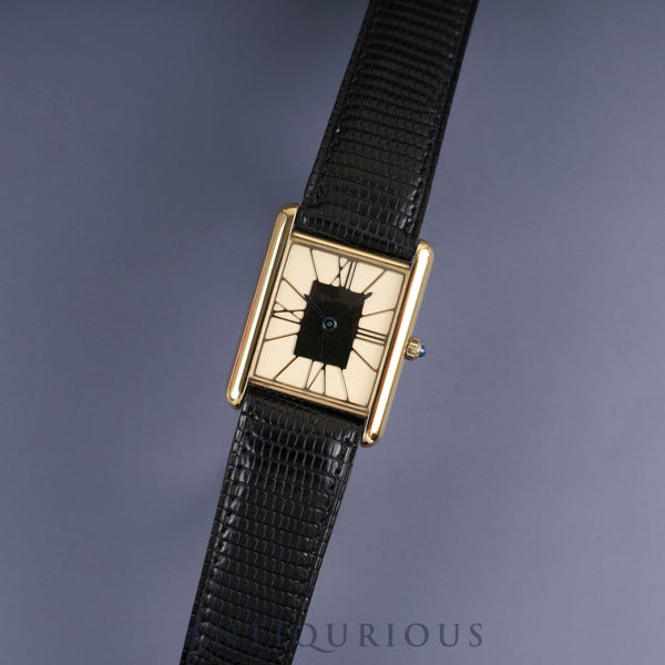 カルティエ マストタンク LM 6 81006 クォーツ Cal.81 SV925 純正革ベルト(使用感あり)純正尾錠(GP) クロワゾネ文字盤 オーバーホール済み