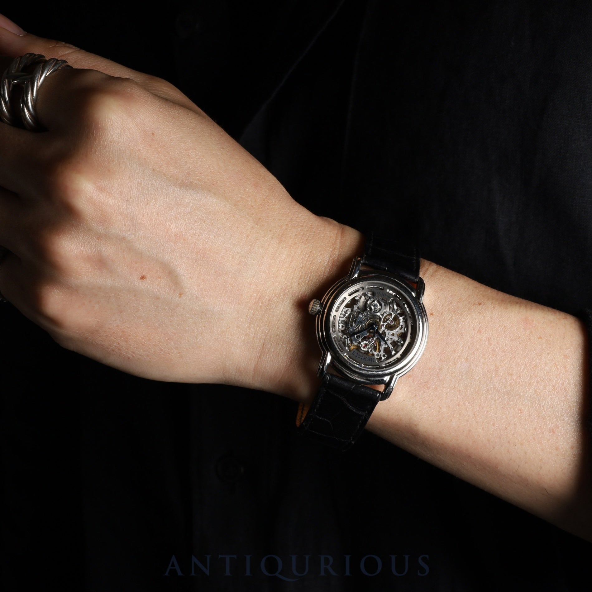 Hermès Sesame SM1.710 Automatic Caliber - Stainless Steel Genuine Leather Strap Genuine Buckle (SS) Skeleton Dial Warranty (2001) Box Booklet Overhauled