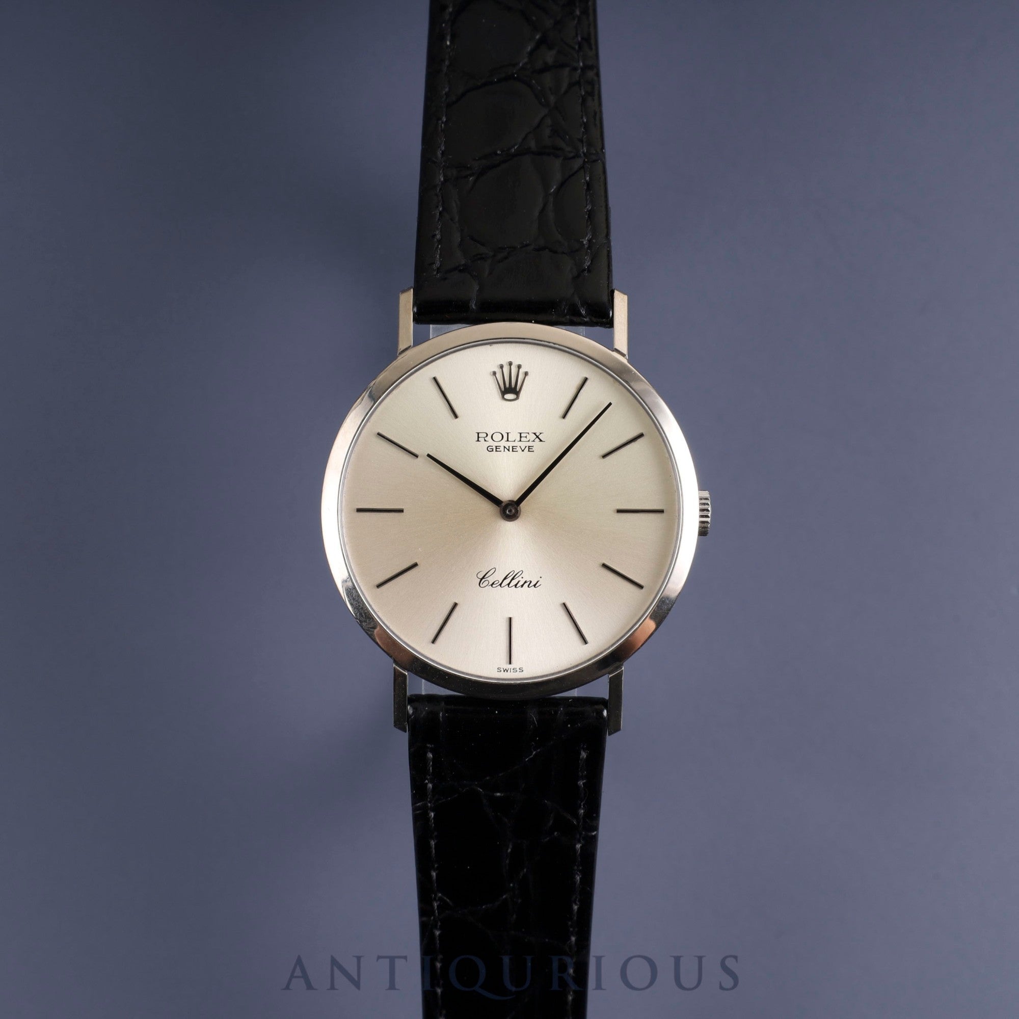 Rolex Cellini 4112 Manual winding Cal.1600 750 Leather Genuine buckle (SS) Silver dial No.4 (1974) Overhauled
