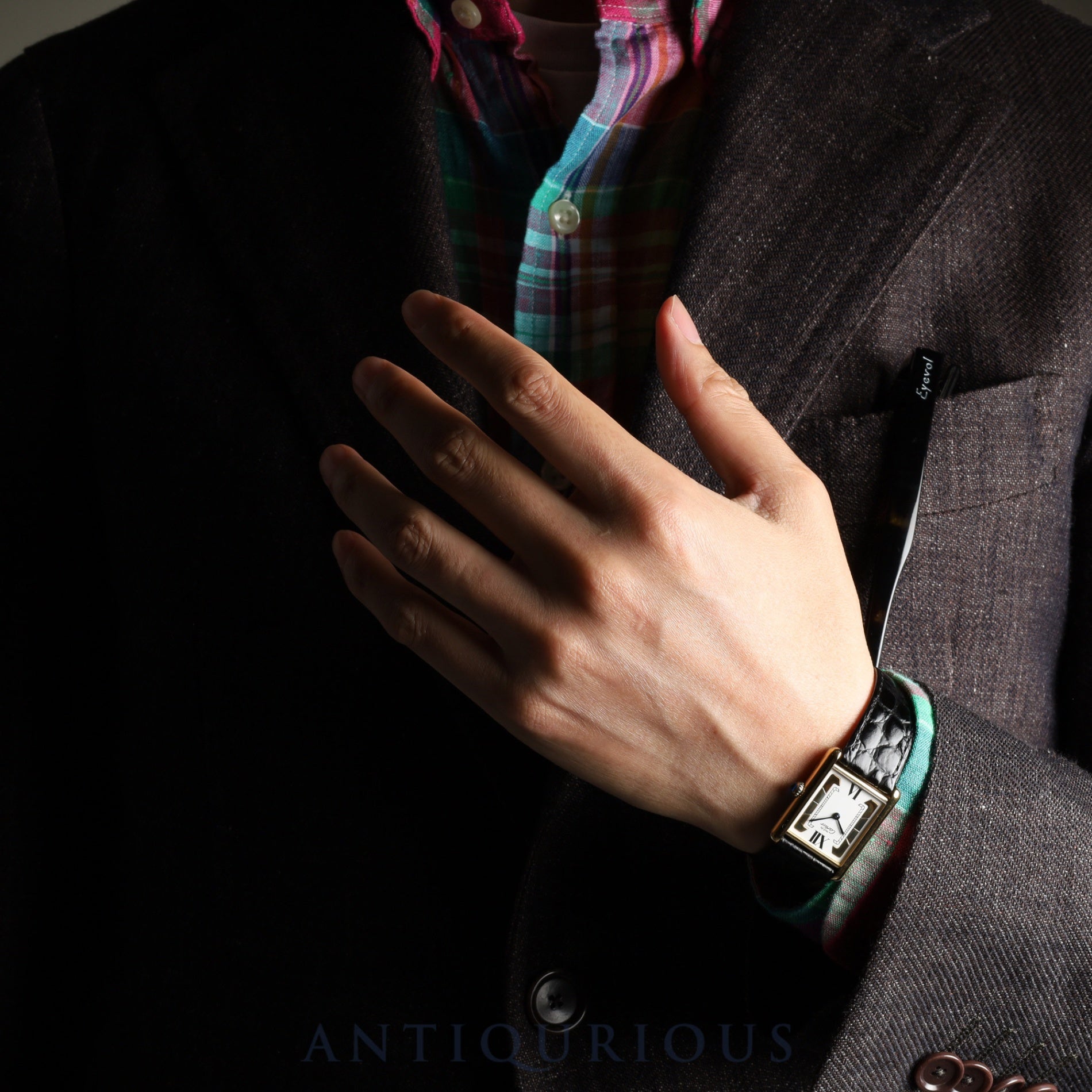 カルティエ マストタンク LM 590005 クォーツ Cal.90 SV925 革 純正尾錠(GP) サイドトリニティ文字盤 オーバーホール済み