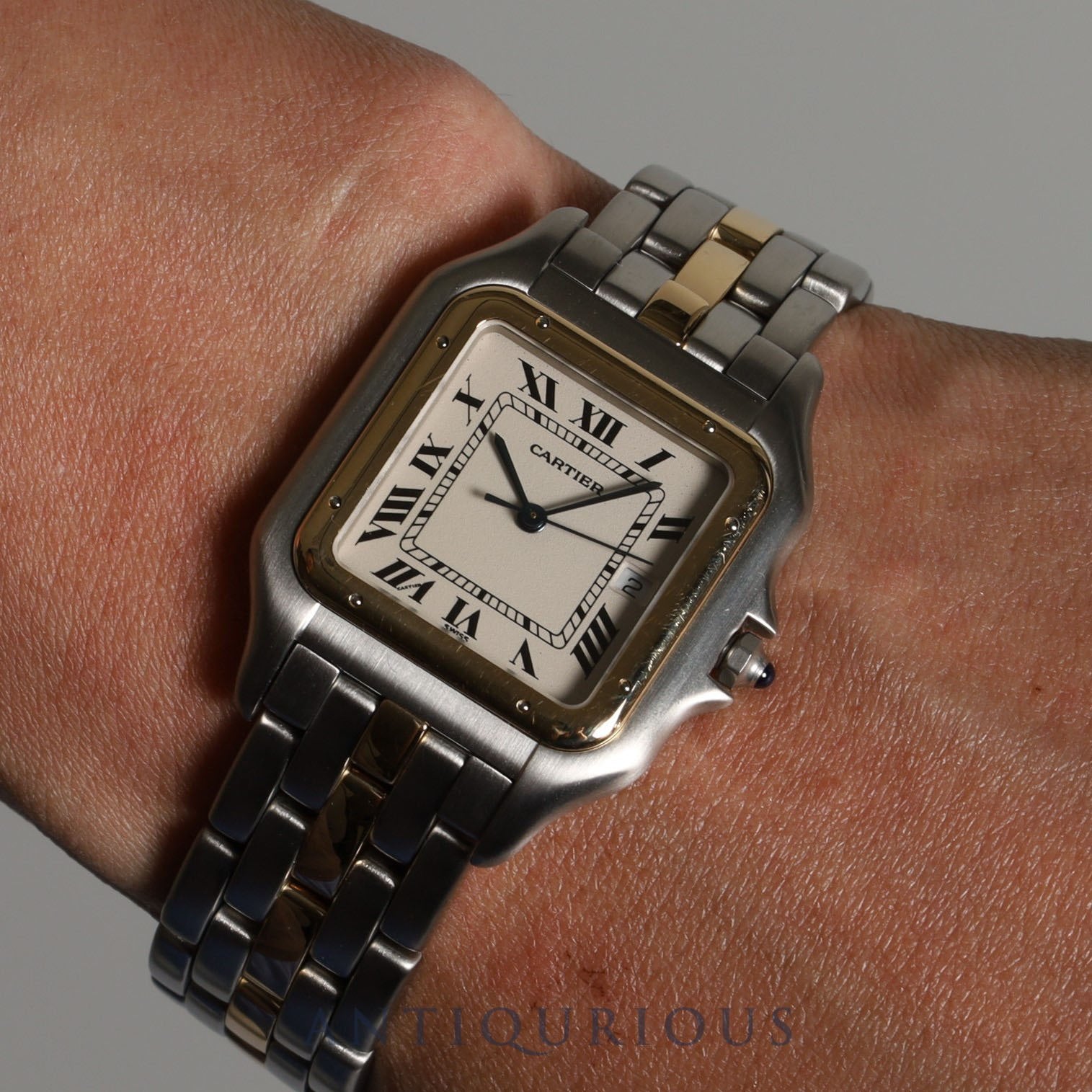 Cartier Panthere LM W25027B5 / 187957 Quartz SS/YG SS/YG Ivory Roman dial Box and booklet Complete Cartier boutique service completed