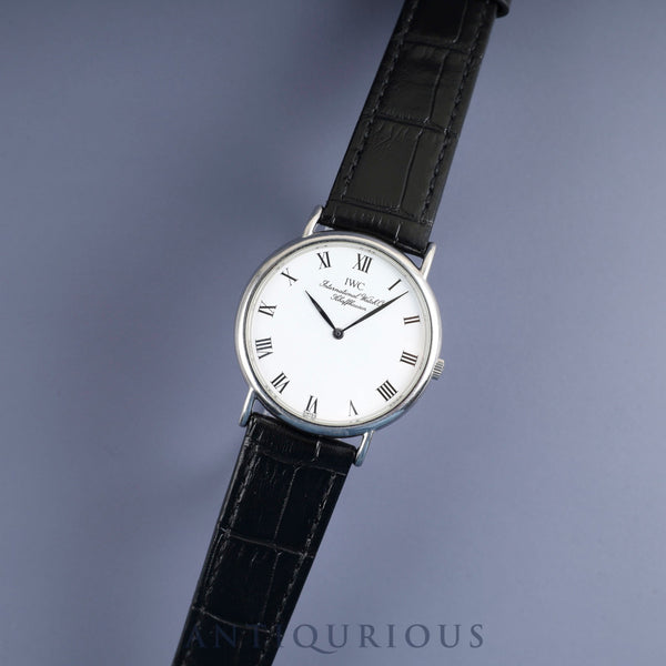 IWC Portofino 3331 Quartz Caliber 2210.5 Stainless Steel Leather Strap with Genuine Stainless Steel Buckle, White Dial, Overhauled