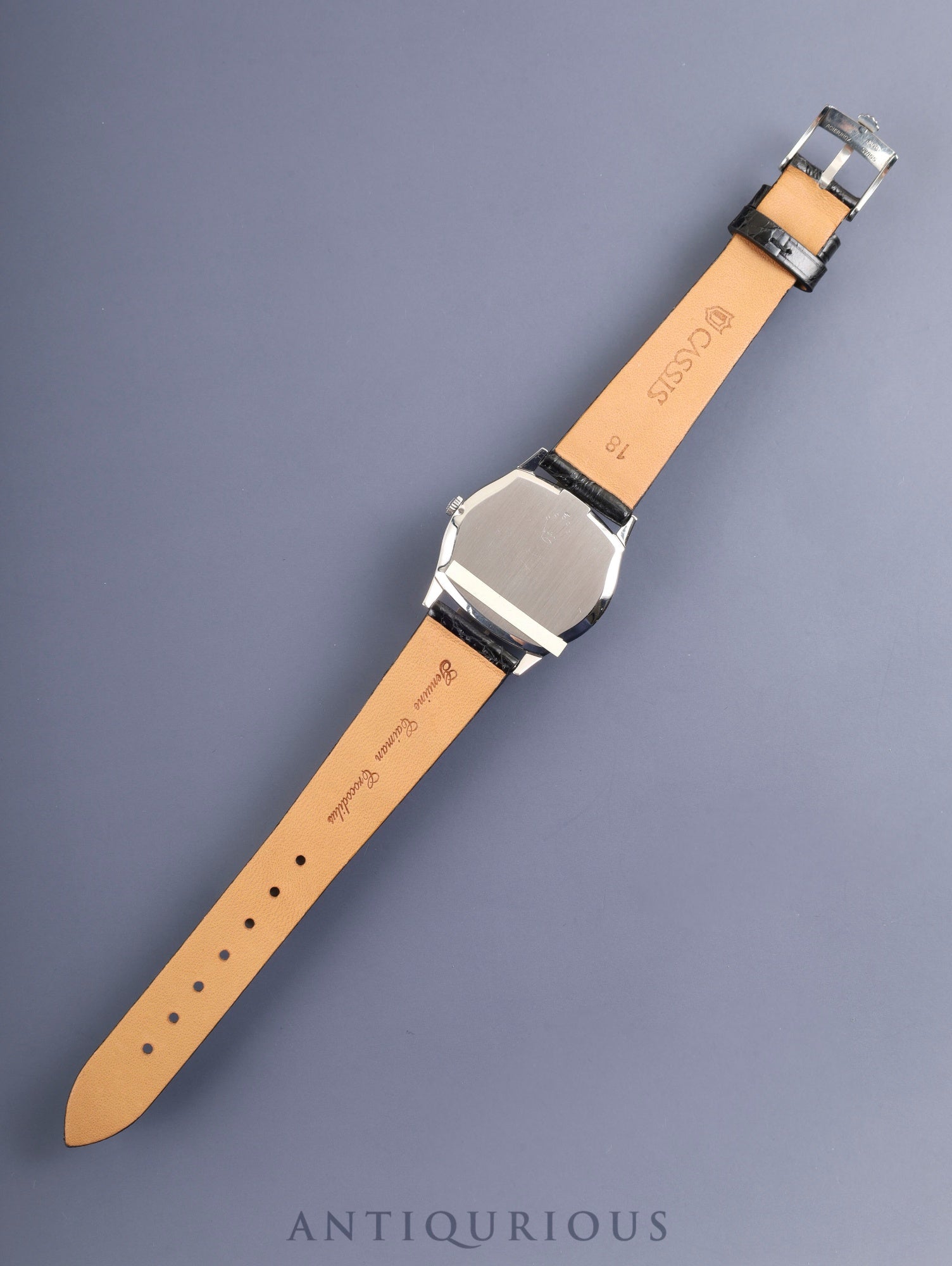 Rolex Cellini 3806 Manual Winding Caliber 1600 750WG Leather Strap with Genuine Stainless Steel Buckle Silver Dial No. 31 (1970) Overhauled