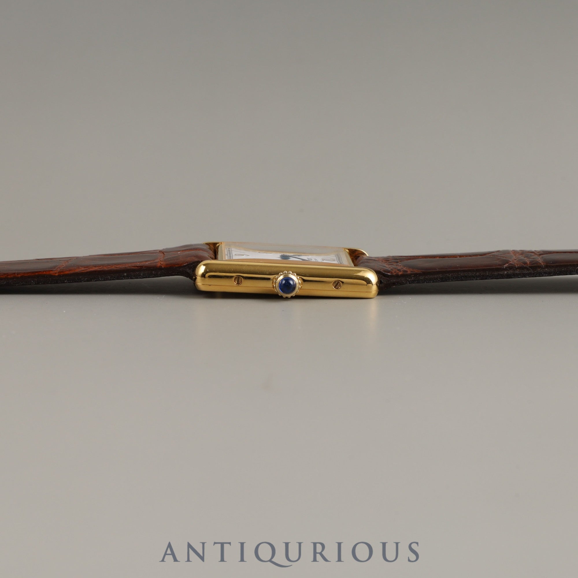 Cartier Must Tank LM QZ 590005 925 Leather Genuine Buckle (GP) Arabic Dial Overhauled