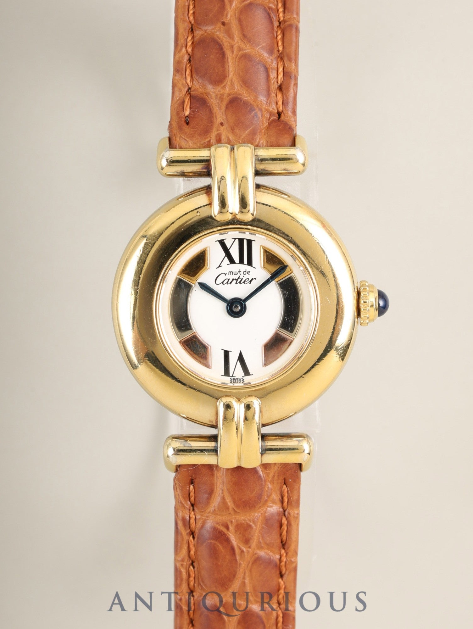 カルティエ マストコリゼ W1006654 / 590002 クォーツ SV925 革 純正Dバックル(GP) サイドトリニティ文字盤 オーバーホール済み