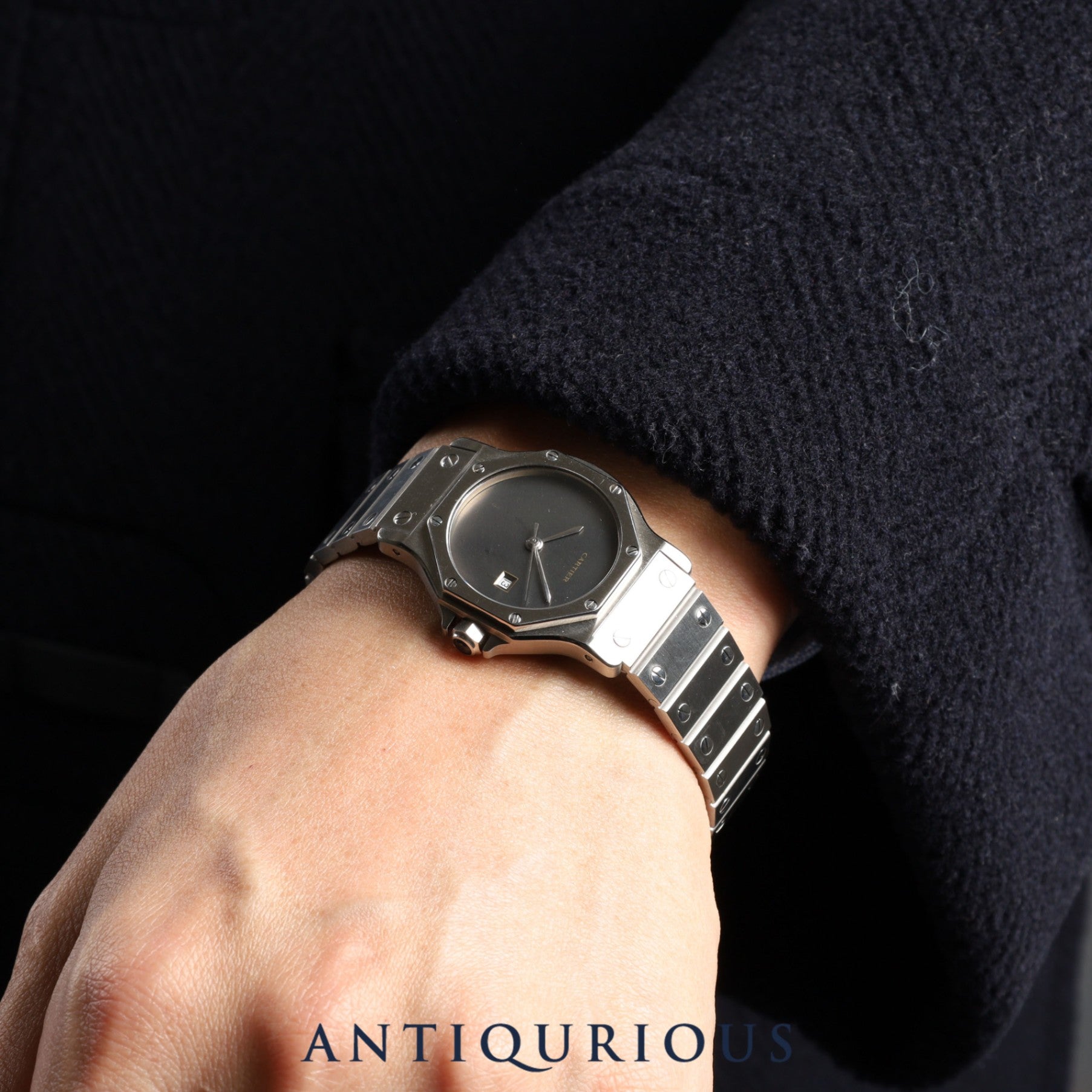 カルティエ サントス オクタゴンLM 自動巻き Cal.2671 SS SS グレー文字盤 オーバーホール済み