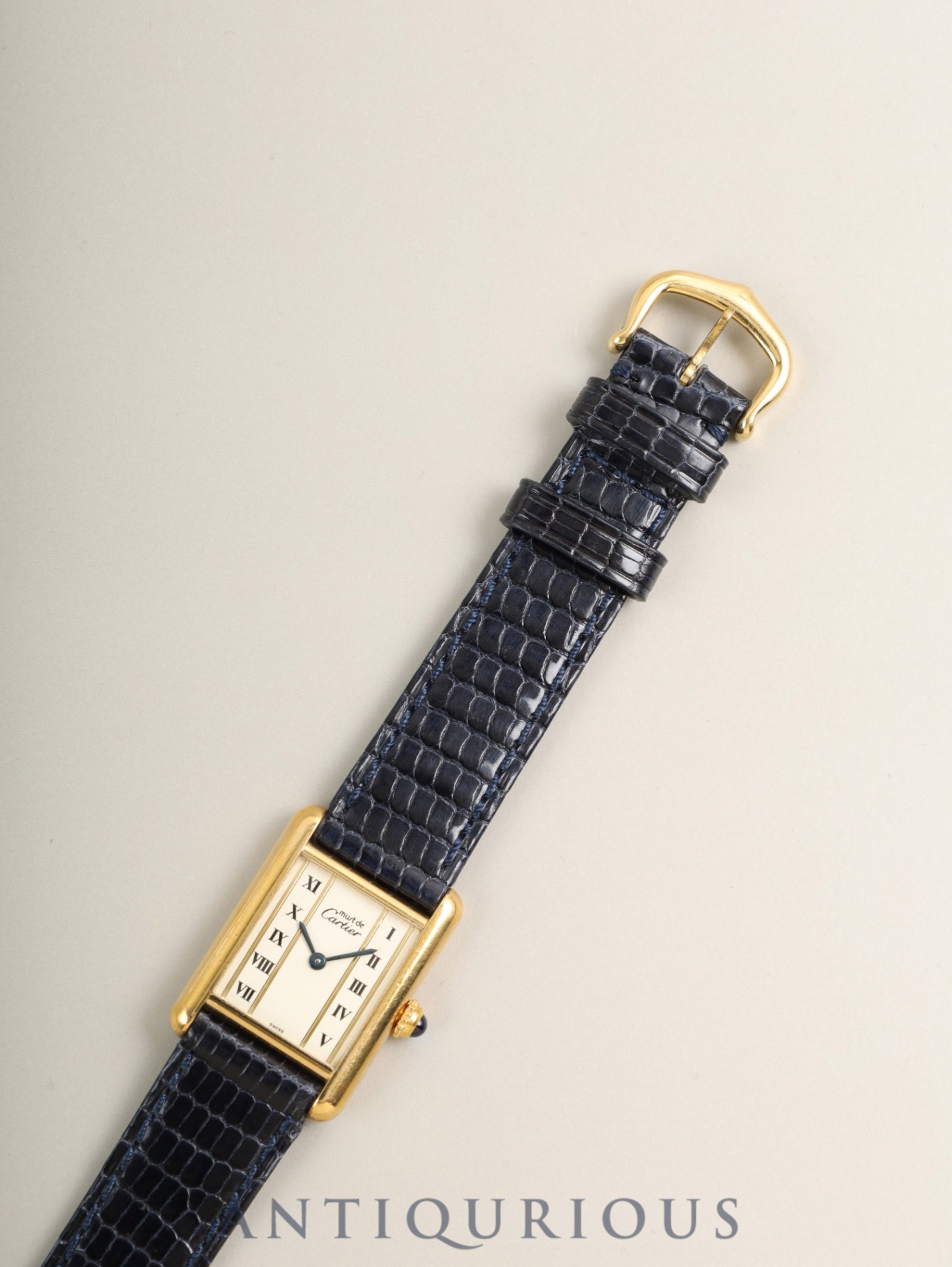 カルティエ マストタンク SM 5057001 クォーツ Cal.057 SV925 革 純正ピンバックル(GP)ストレートローマン文字盤(SWISS表記) オーバーホール済み