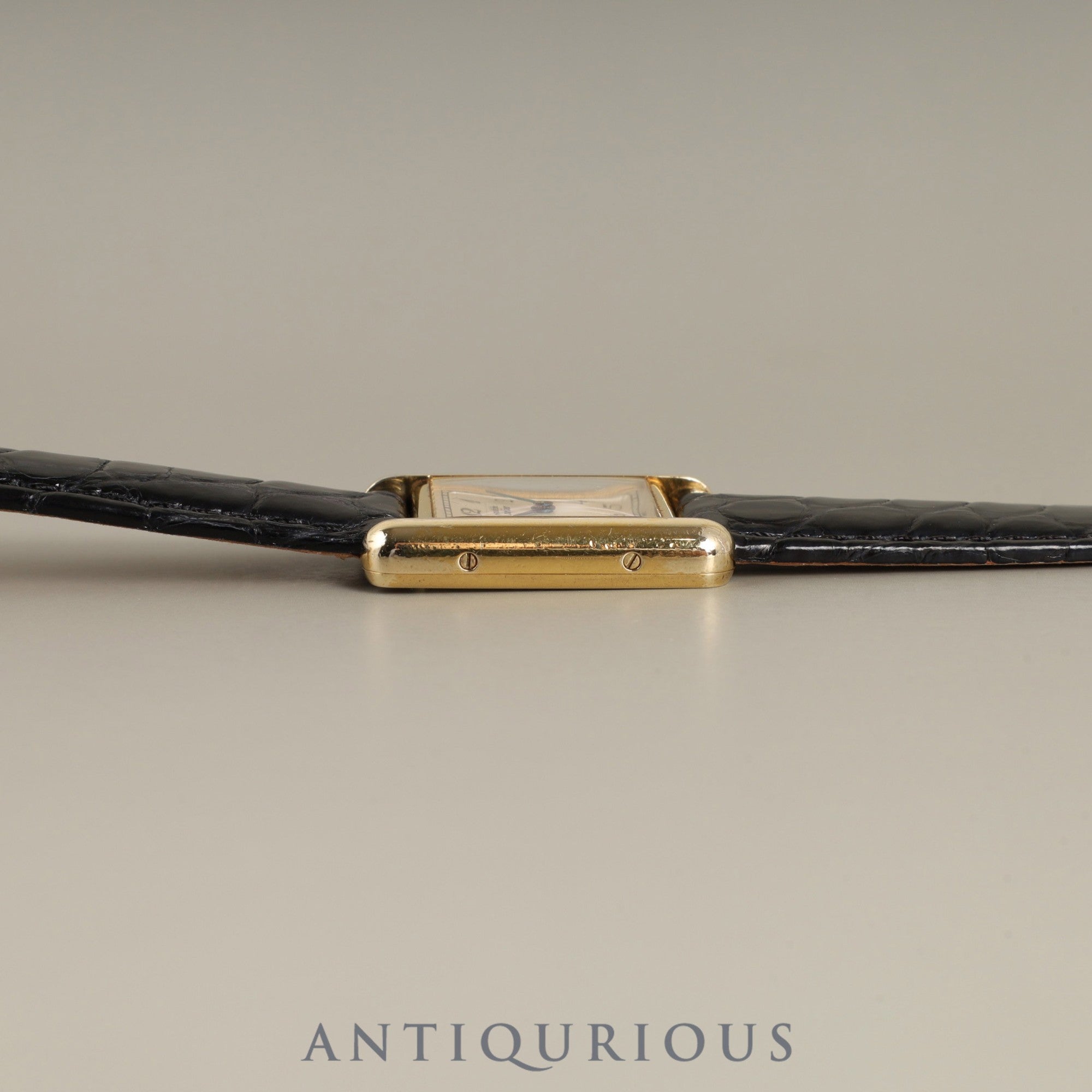 カルティエ マストタンク SM 5057001 クォーツ Cal.057 SV925 革 純正Dバックル(GP) アラビア文字盤 1982年頃~1995年頃 箱 保証書 オーバーホール済み