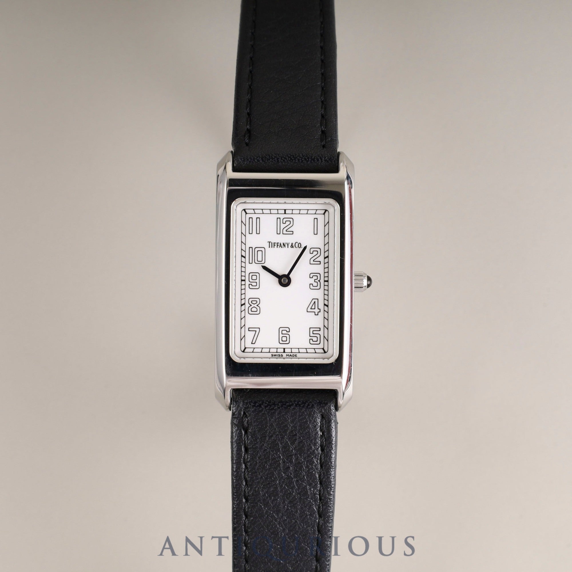 ティファニー クラシックスクエア レクタンギュラ― 525.1027 クォーツ Cal.901.001 SS 純正革ベルト 純正尾錠(SS) ホワイトアラビア文字盤 箱 オーバーホール済み