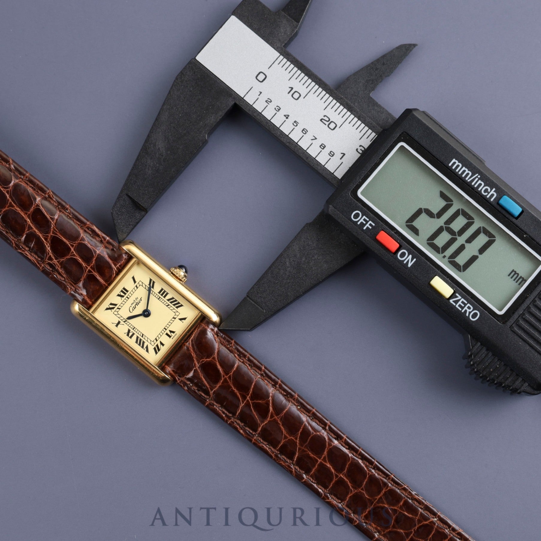 カルティエ マストタンク SM W1003154/1613 クォーツ Cal.057 SV925 革 純正Dバックル(GP)アイボリーローマン文字盤 箱 保証書(無記名/2009年)オーバーホール済み