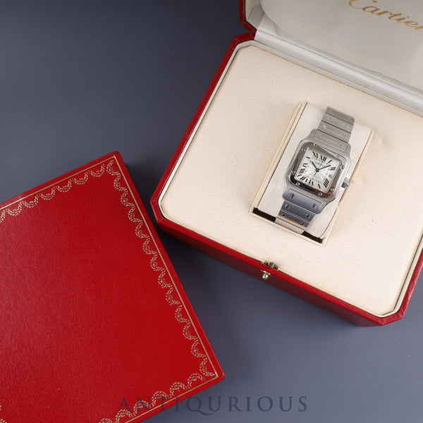 Cartier Santos Galbee LM 2319 Automatic Caliber - Stainless Steel Silver Guilloche Dial 29 x 40mm Box Booklet Overhauled
