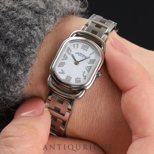 エルメス ラリー RA1.210 クォーツ Cal.976.001 SS ホワイト文字盤 保証書(2002年)箱 オーバーホール済み