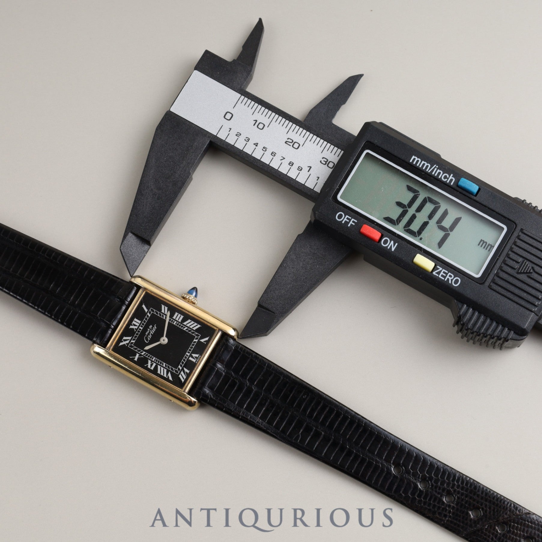 Cartier Must Tank LM Manual Winding Cal.78-1 SV925 Leather Genuine Buckle (GP) Black Roman Dial