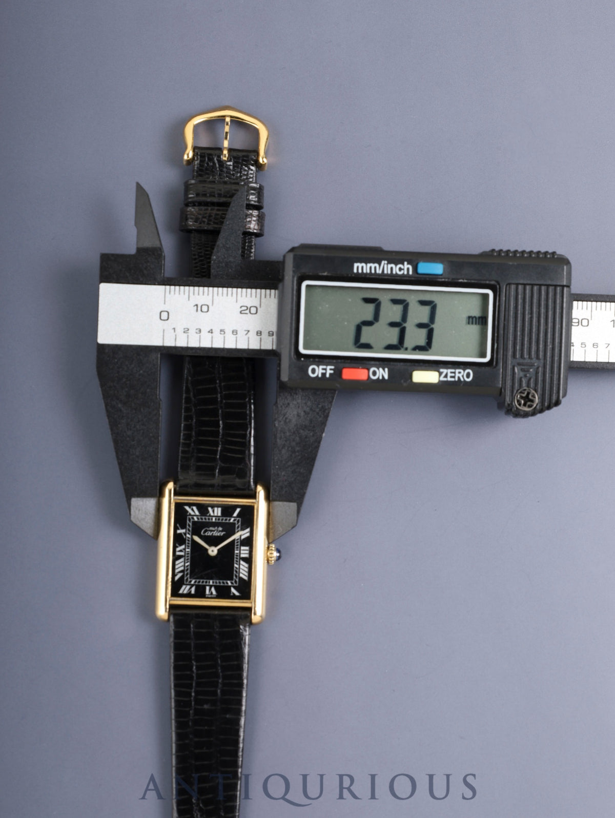 カルティエ マストタンク LM 6 手巻き Cal.78-1 SV925 革 純正ピンバックル(GP)ブラックローマン文字盤(SWISS表記)オーバーホール済み